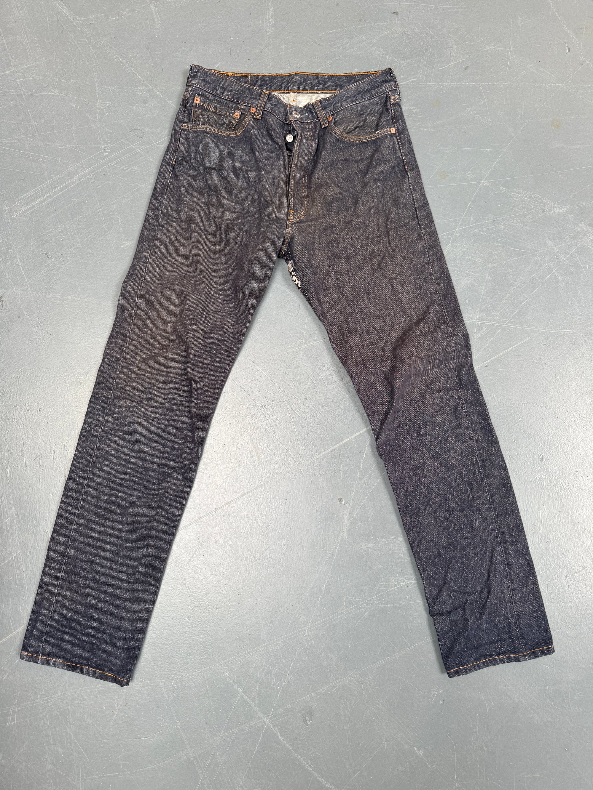 Mens Levis 501 Regular Fit Vintage Jean - W 29 L 33 - Slate Grey SL194