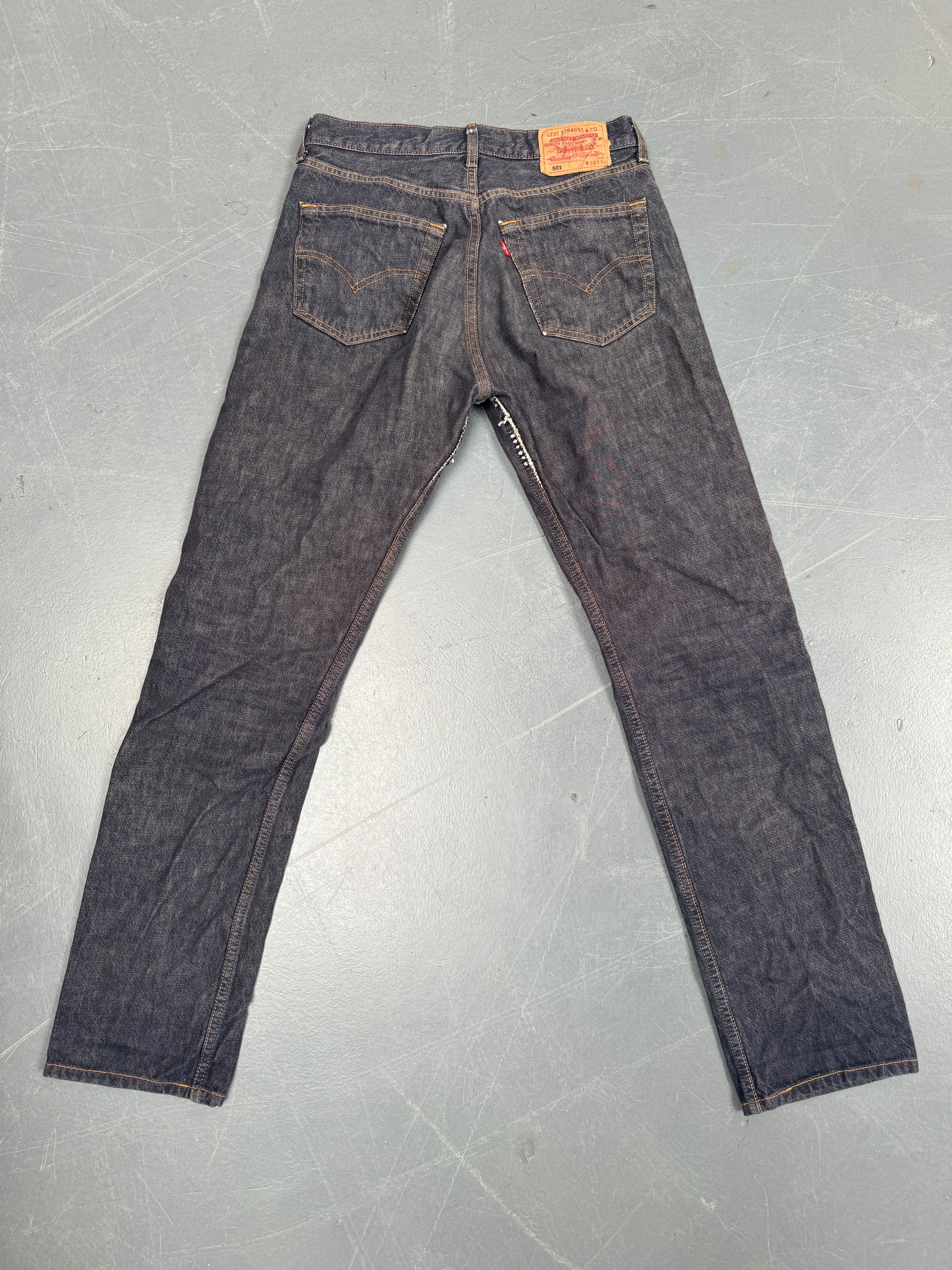 Mens Levis 501 Regular Fit Vintage Jean - W 29 L 33 - Slate Grey SL194