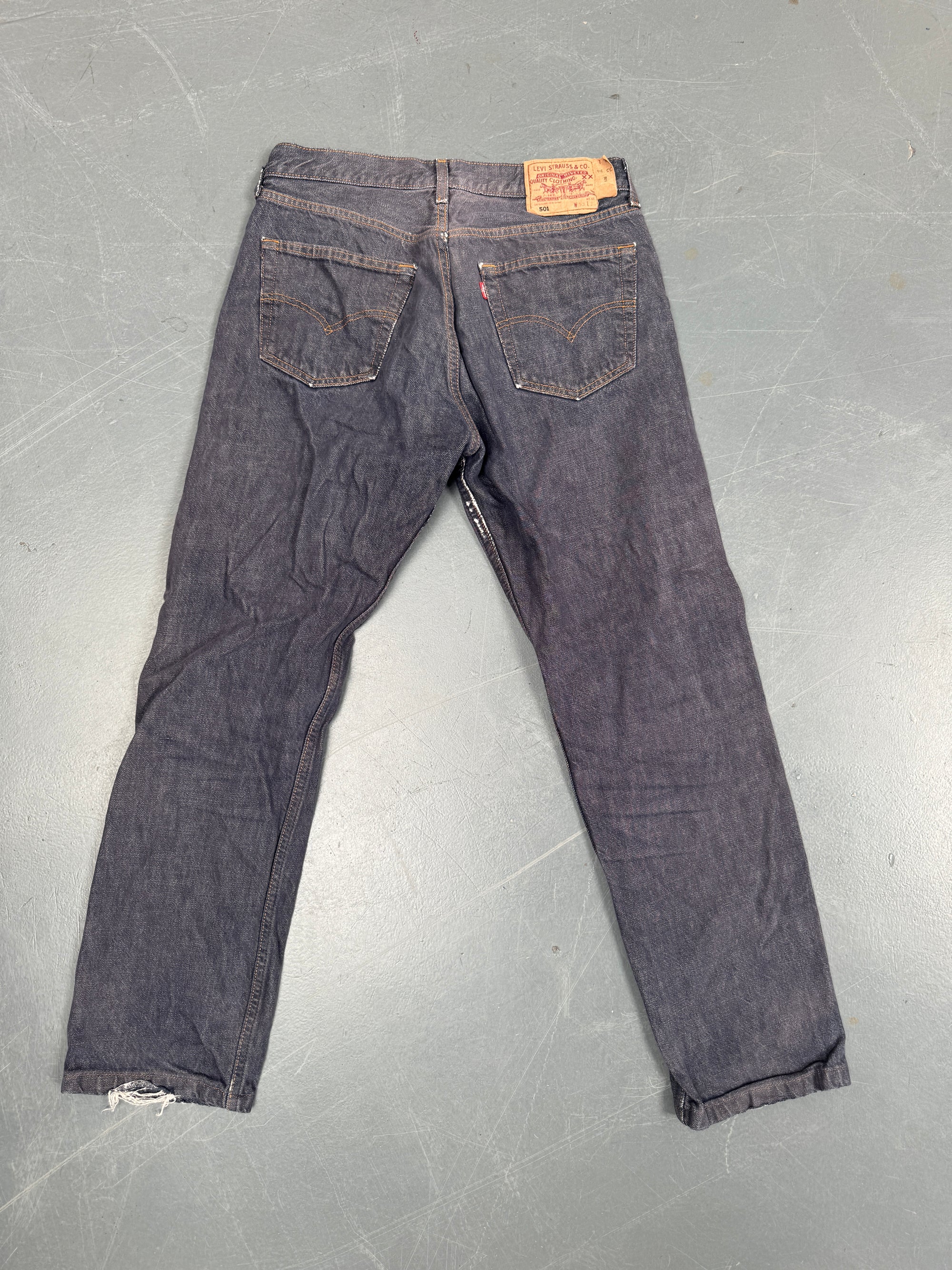 Mens Levis 501 Regular Fit Vintage Jean - W 30 L 29 - Slate Grey SL195
