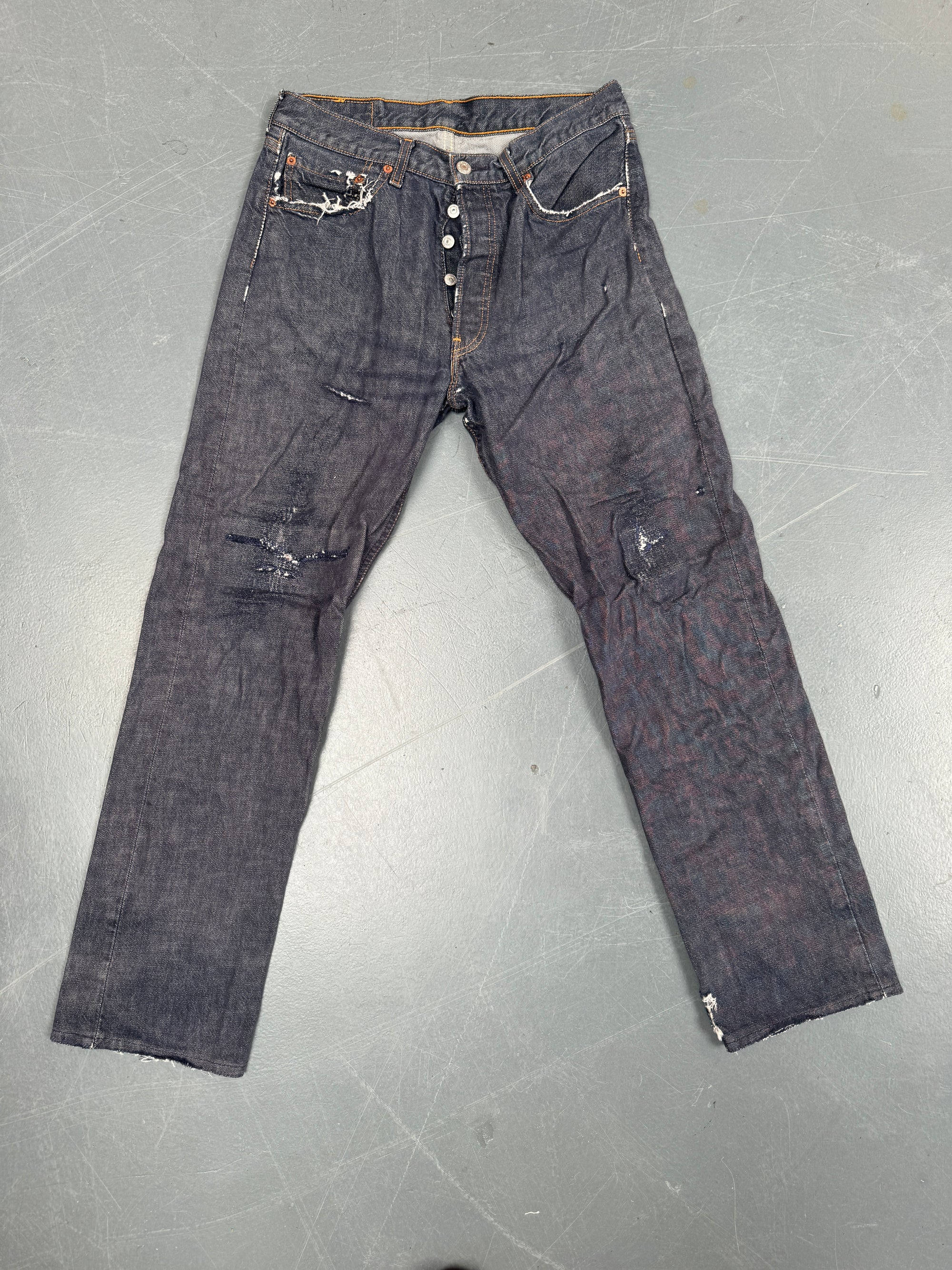 Mens Levis 501 Regular Fit Vintage Jean - W 28 L 29 - Slate Grey SL196