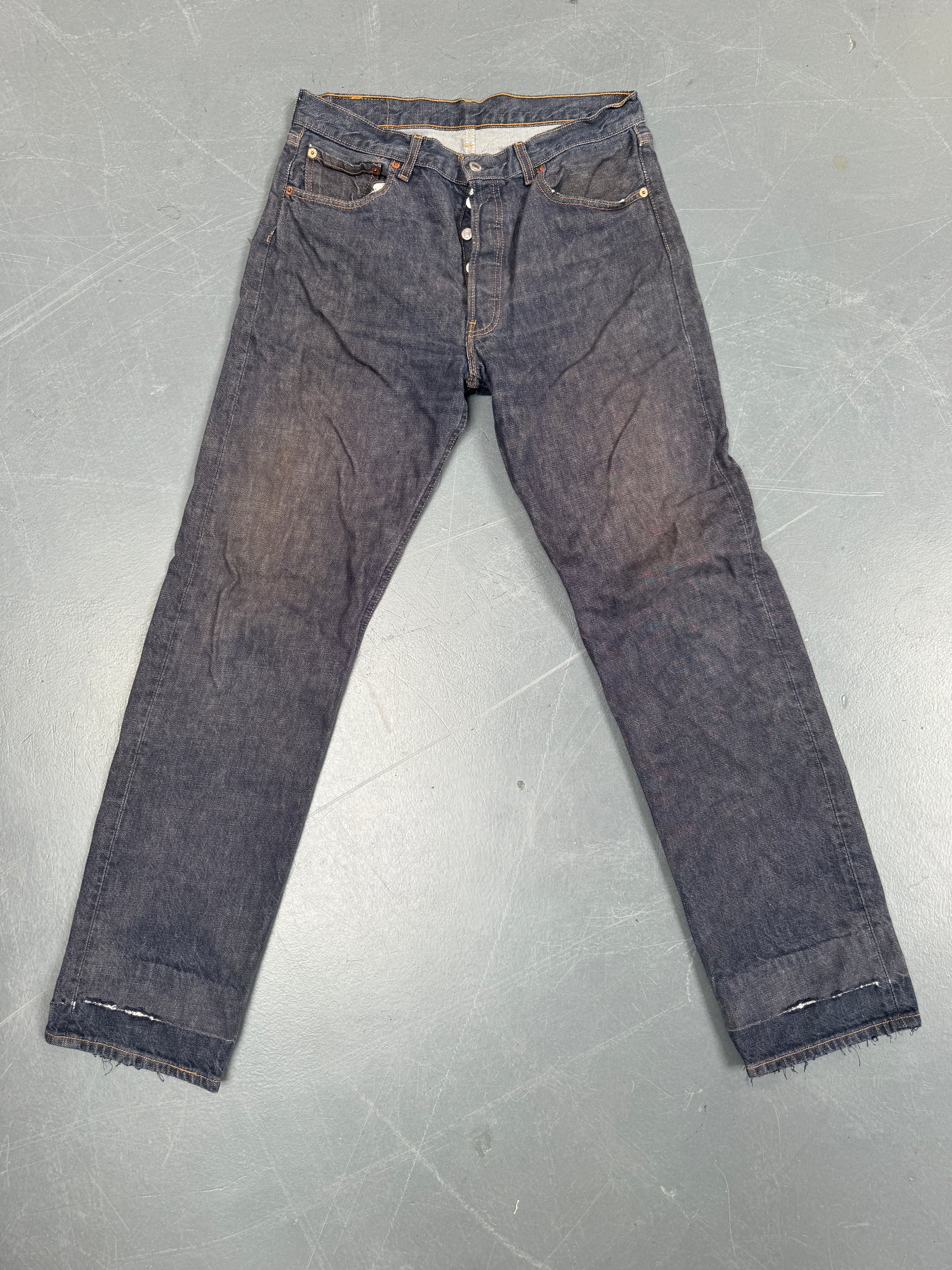 Mens Levis 501 Regular Fit Vintage Jean - W 30 L 32 - Slate Grey SL197