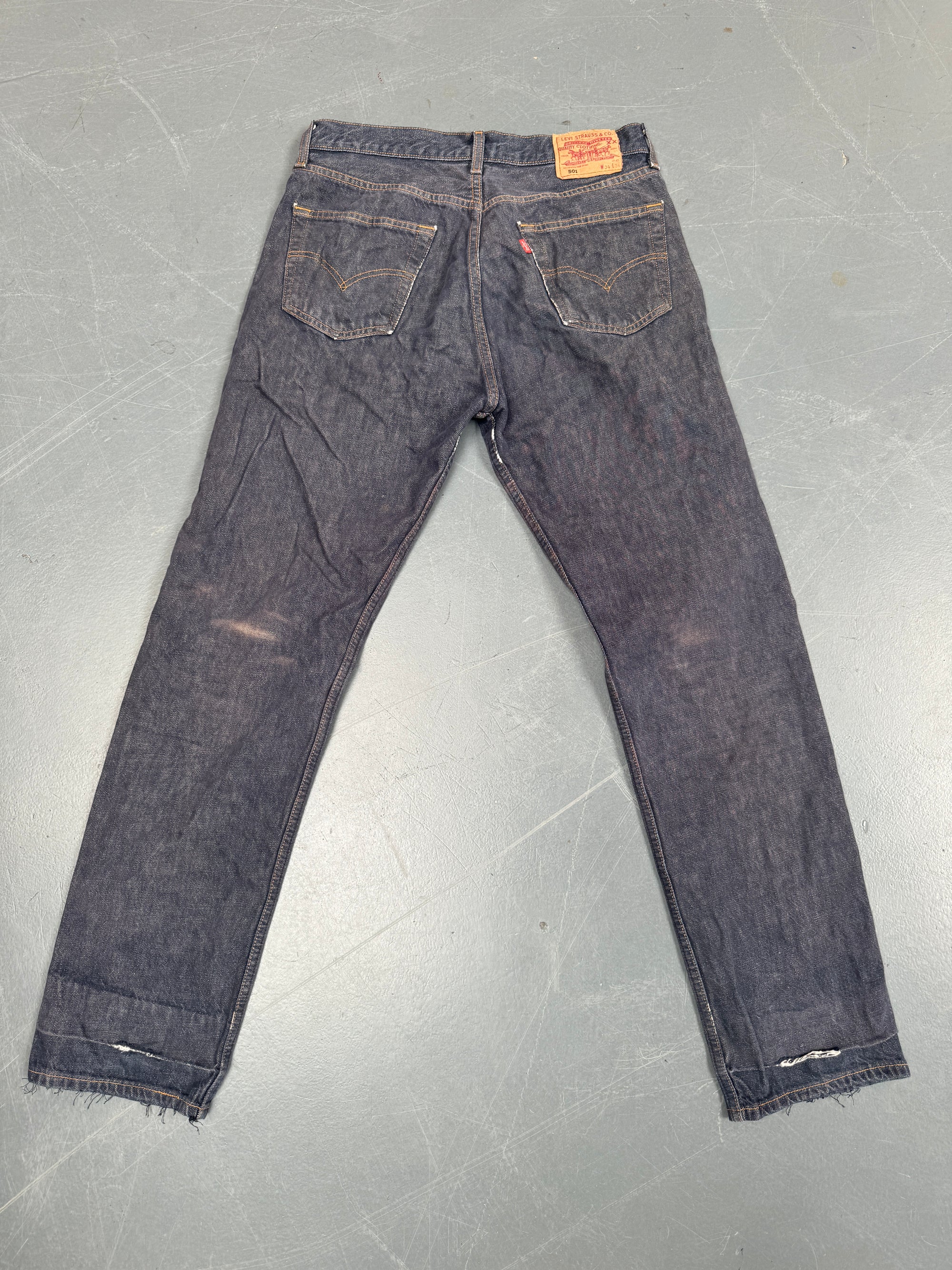 Mens Levis 501 Regular Fit Vintage Jean - W 30 L 32 - Slate Grey SL197