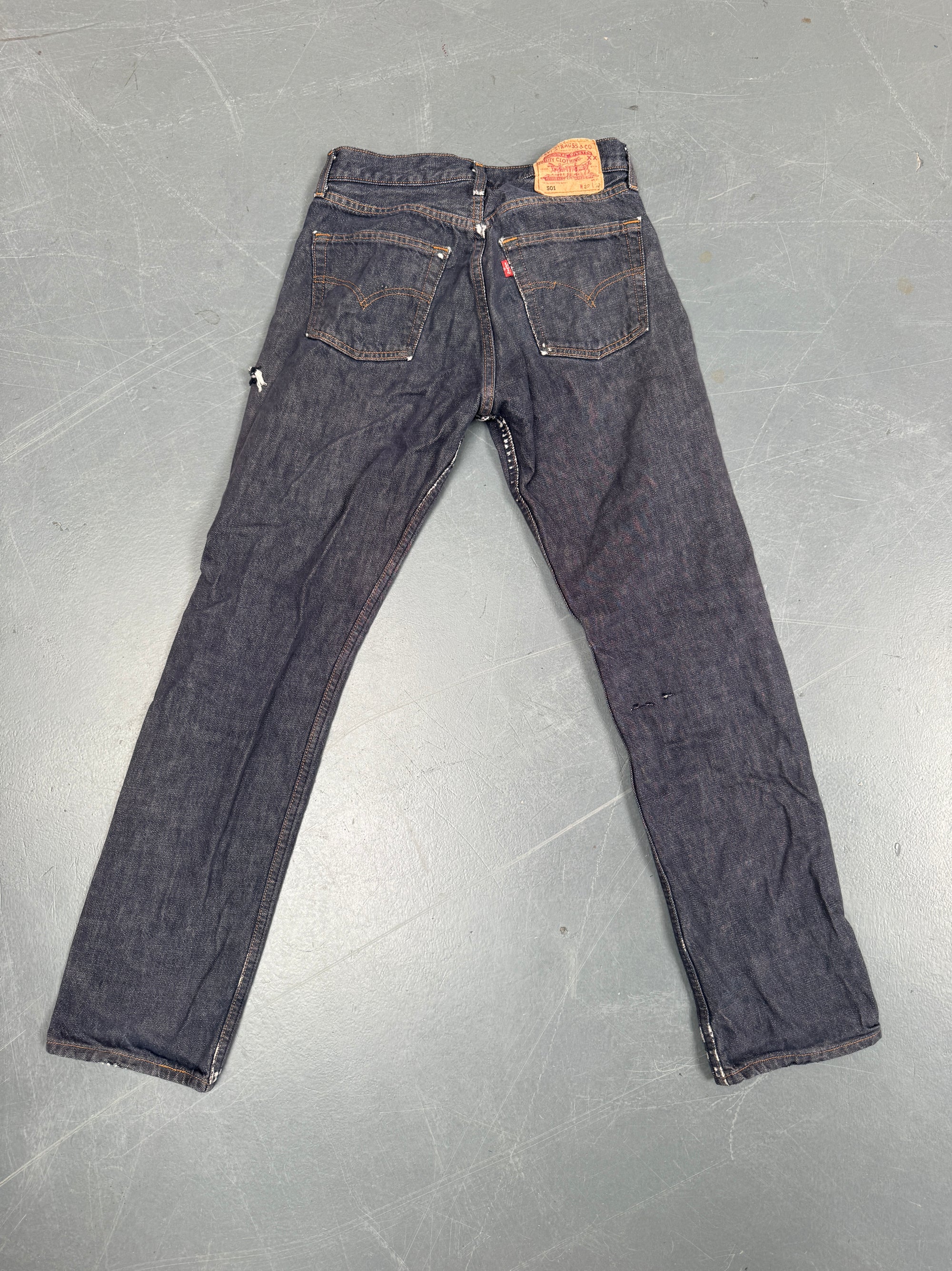 Mens Levis 501 Regular Fit Vintage Jean - W 26 L 30 - Slate Grey SL198