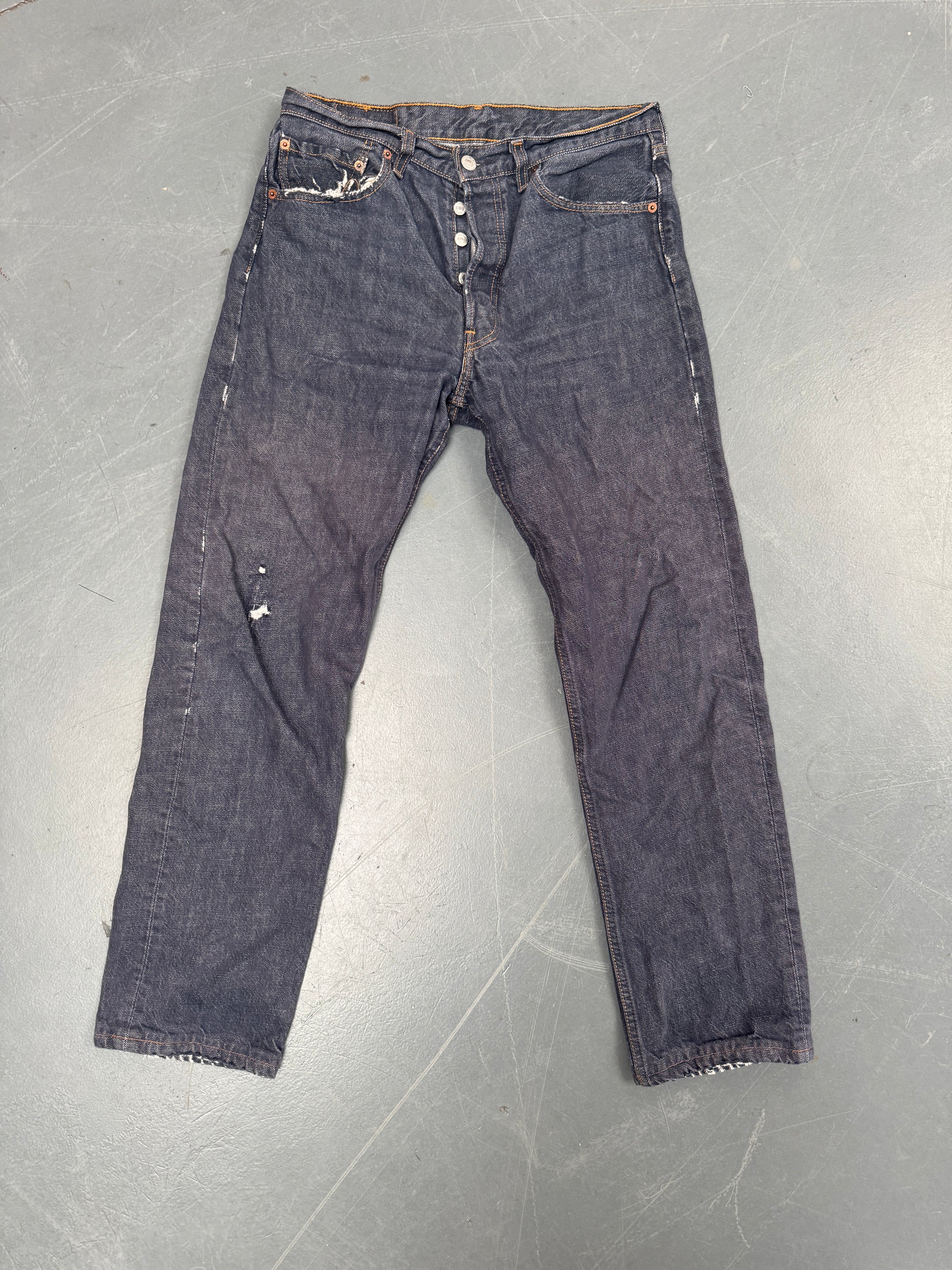 Mens Levis 501 Regular Fit Vintage Jean - W 29 L 29 - Slate Grey