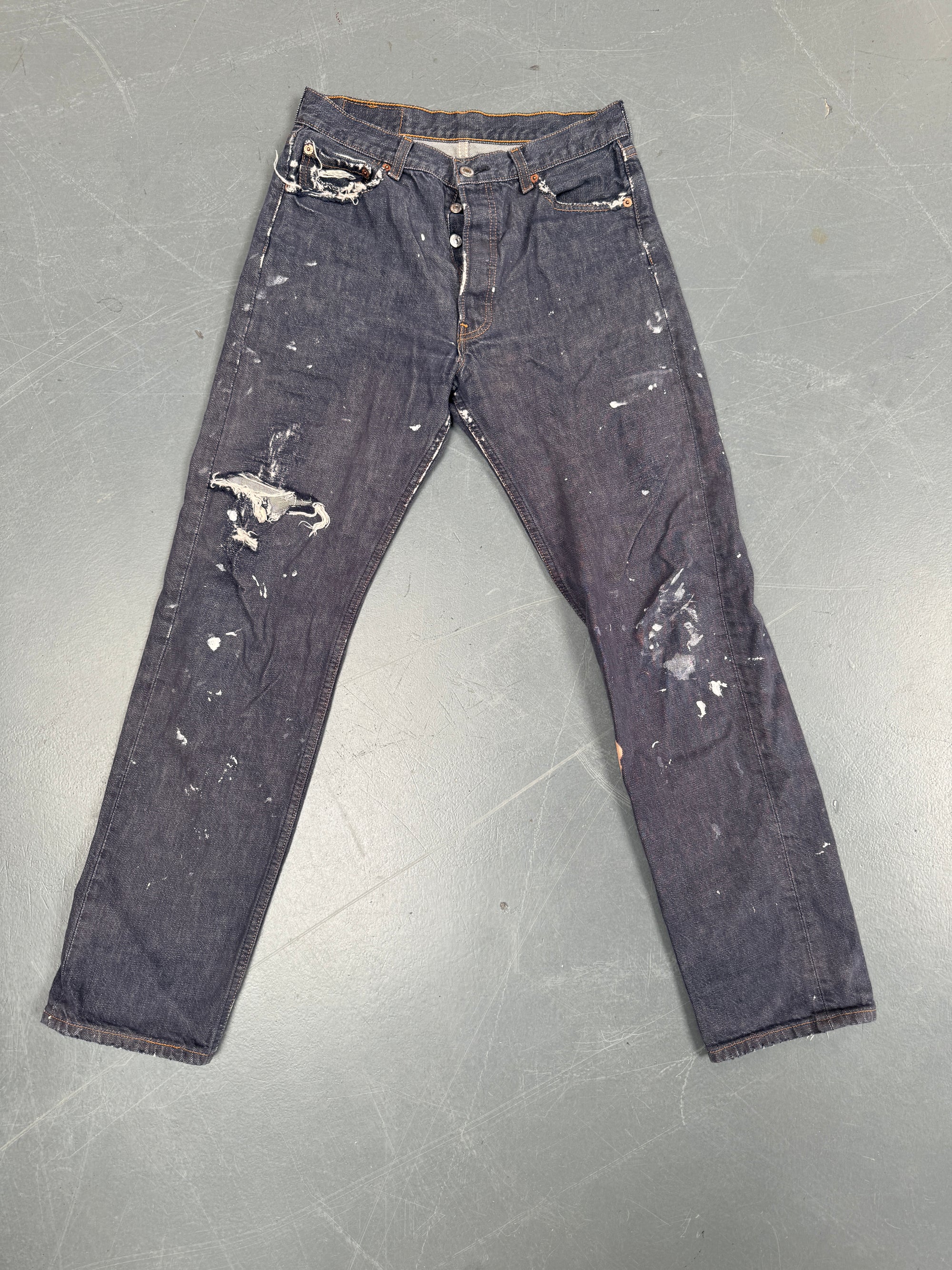 Mens Levis 501 Regular Fit Vintage Jean - W 26 L 30 - Slate Grey SL201