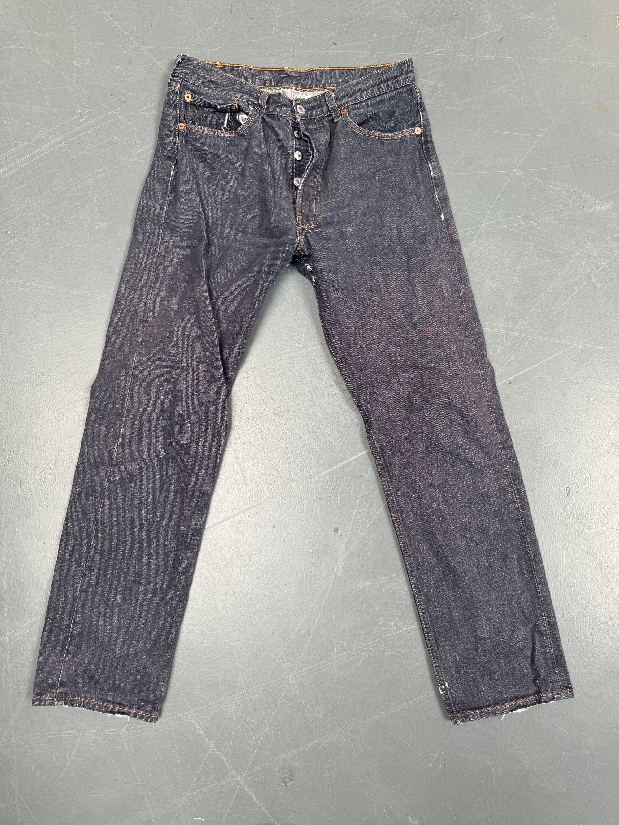 Mens Levis 501 Regular Fit Vintage Jean - W 30 L 30 - Slate Grey SL202