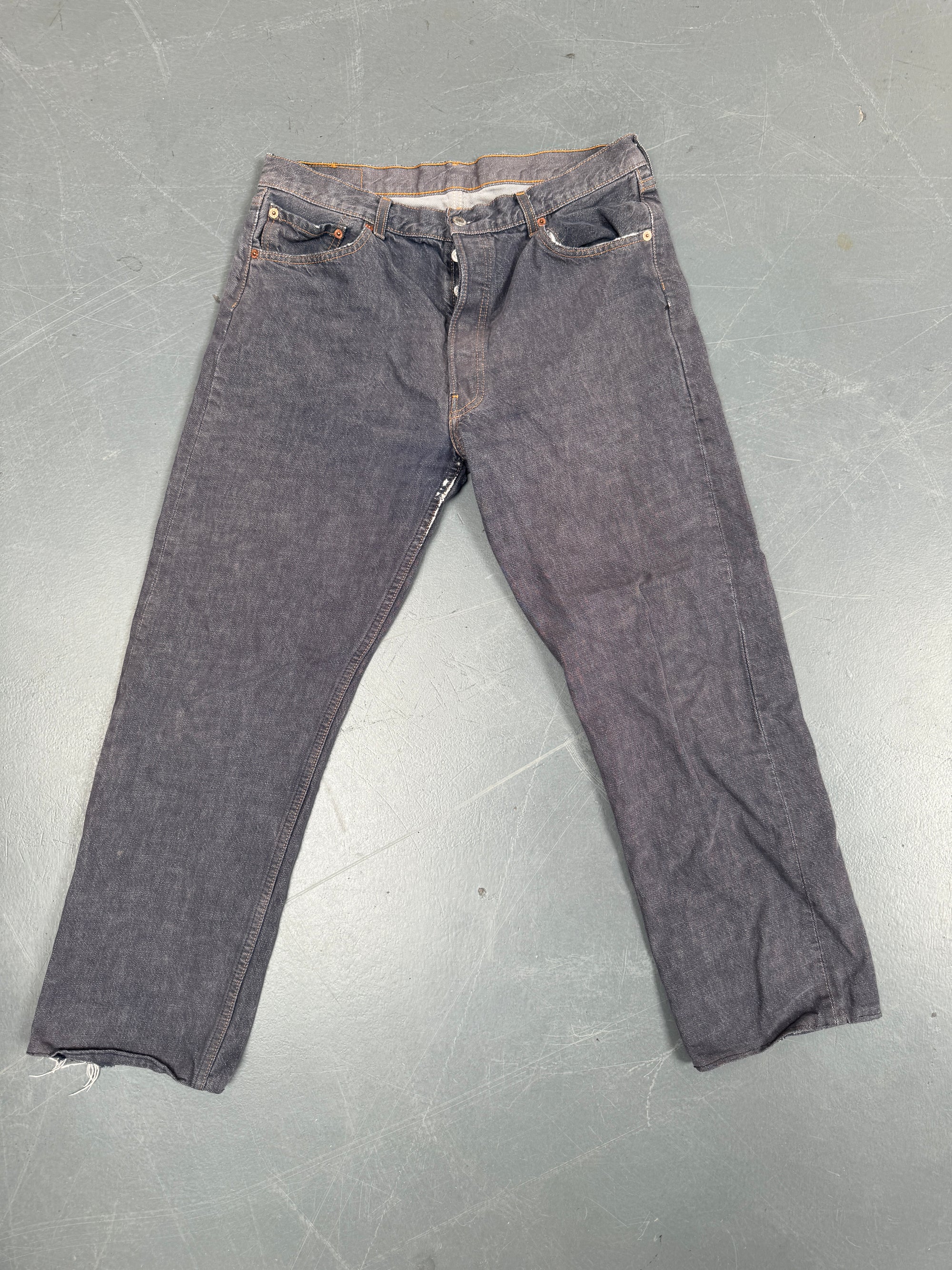 Mens Levis 501 Regular Fit Vintage Jean - W 32 L 28 - Slate Grey SL203
