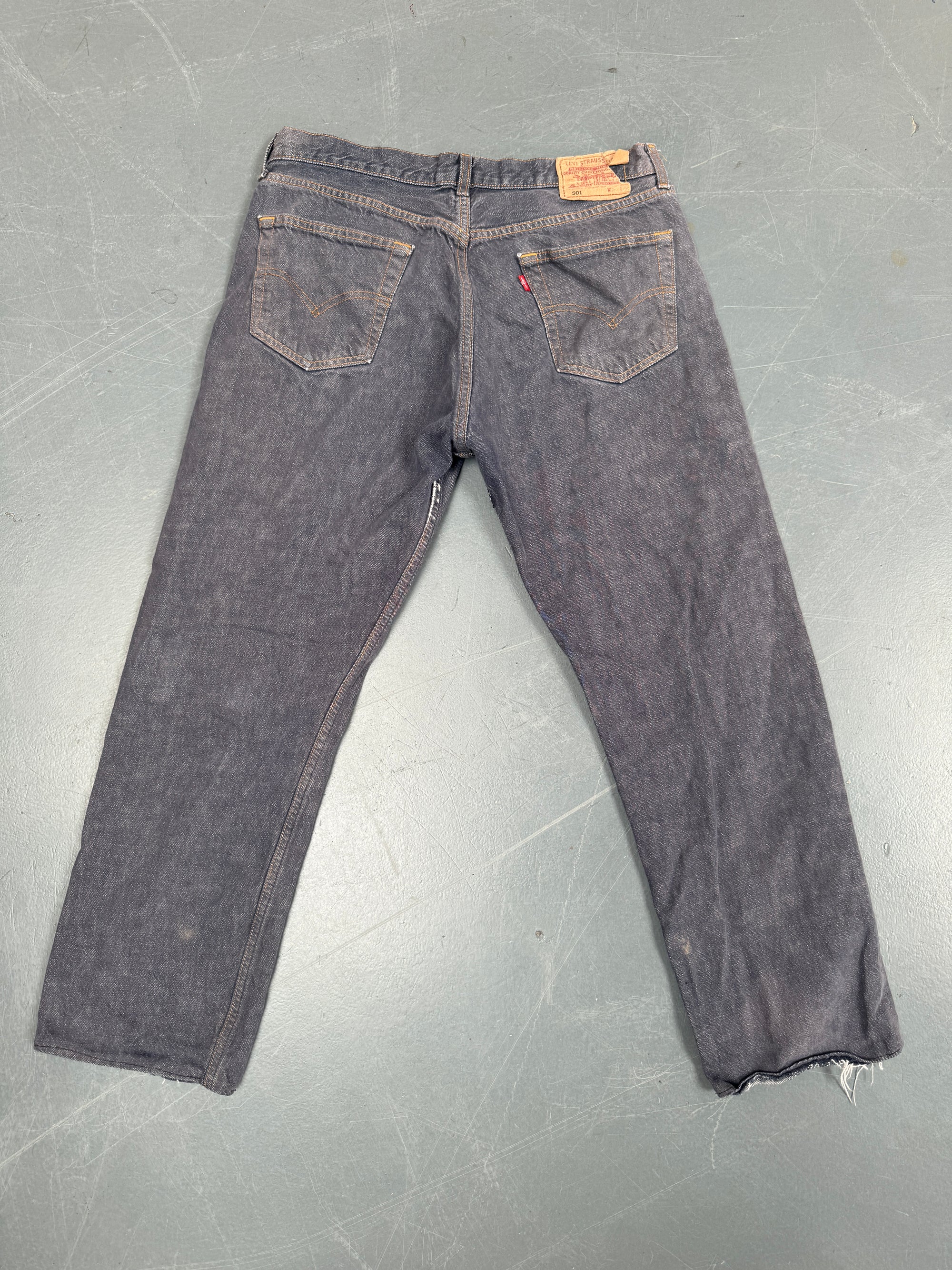Mens Levis 501 Regular Fit Vintage Jean - W 32 L 28 - Slate Grey SL203