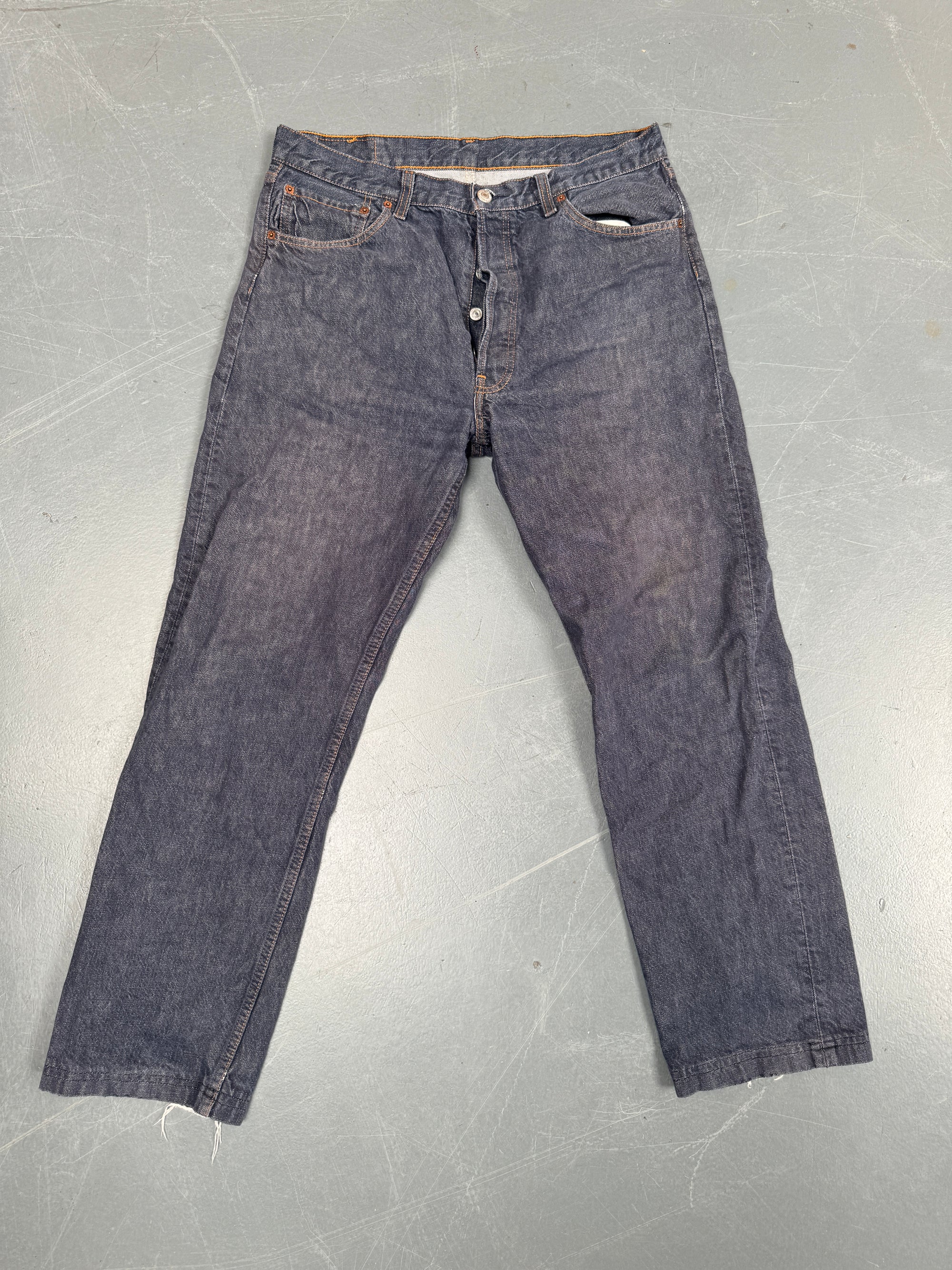 Mens Levis 501 Regular Fit Vintage Jean - W 32 L 29 - Slate Grey SL204