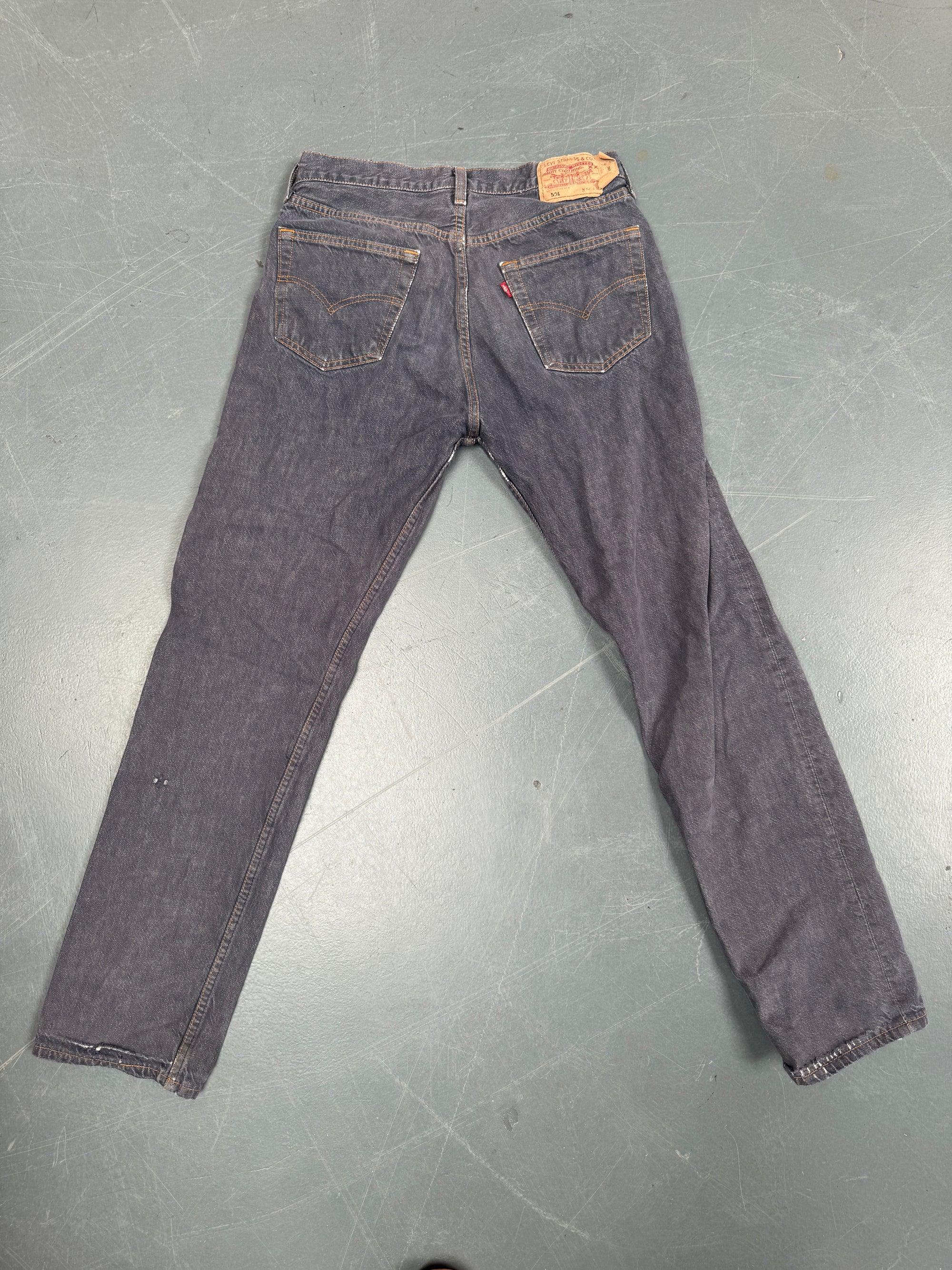 Mens Levis 501 Regular Fit Vintage Jean - W 30 L 33 - Slate Grey SL205