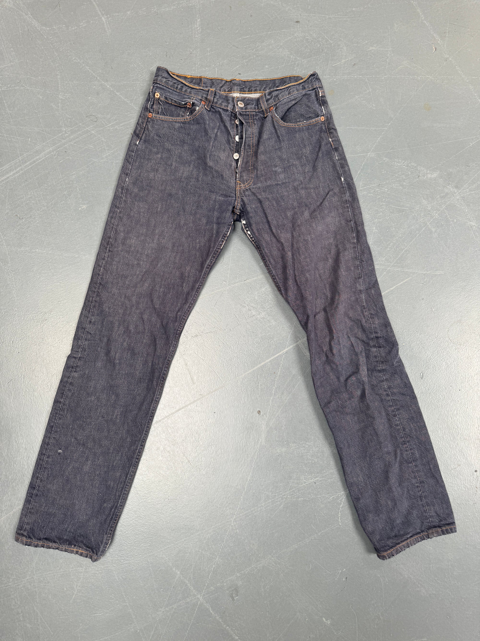 Mens Levis 501 Regular Fit Vintage Jean - W 30 L 32 - Slate Grey SL206