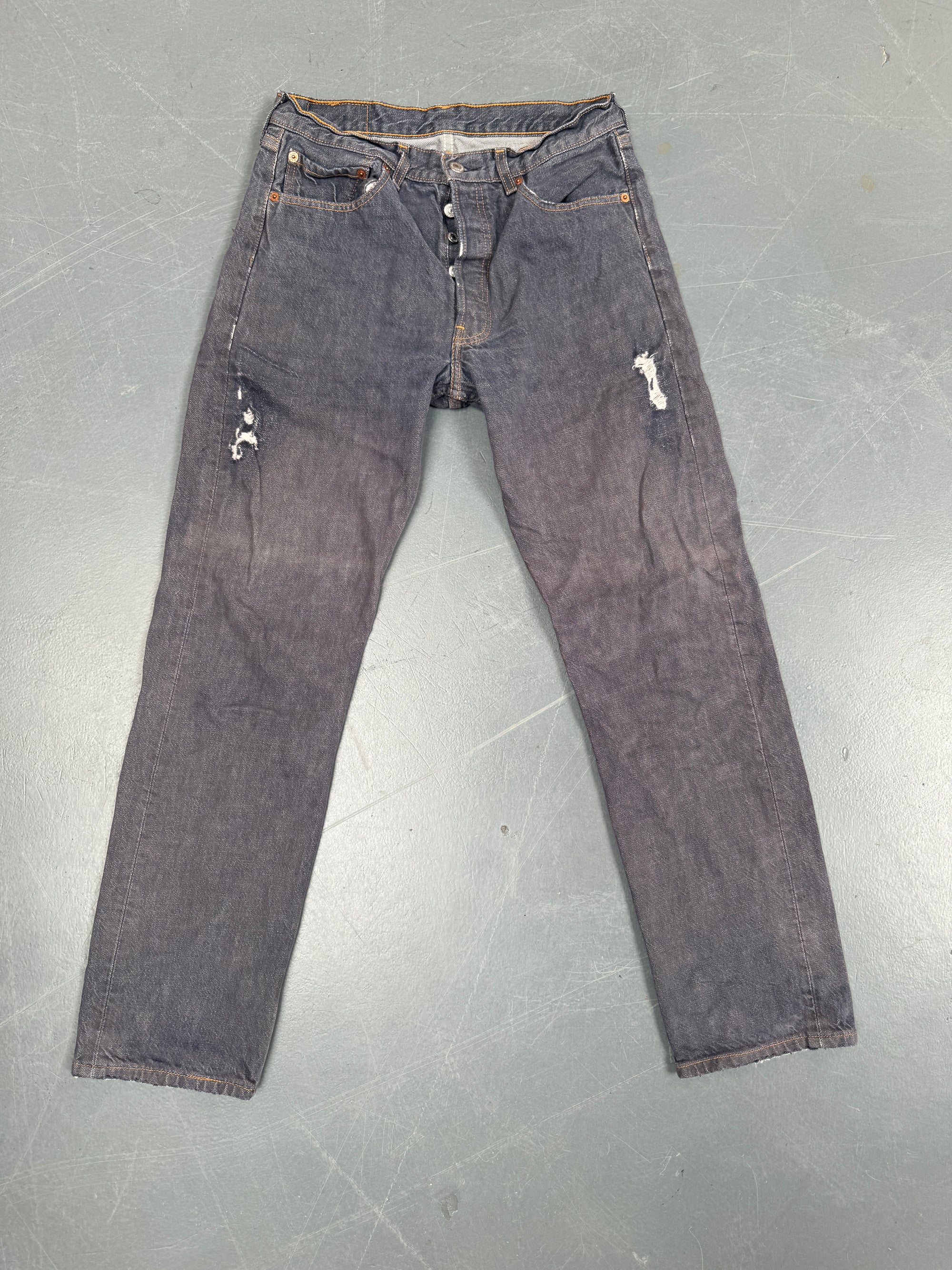 Mens Levis 501 Regular Fit Vintage Jean - W 28 L 30 - Slate Grey SL207