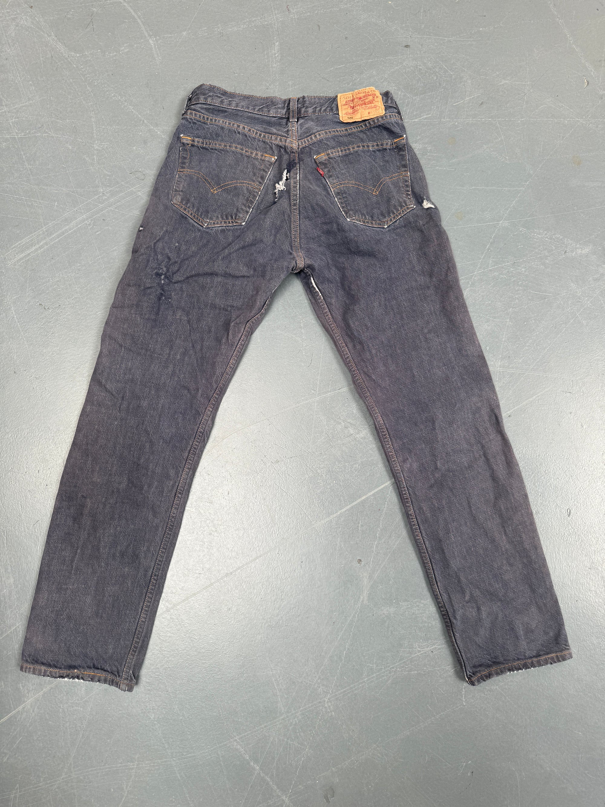 Mens Levis 501 Regular Fit Vintage Jean - W 28 L 30 - Slate Grey SL207