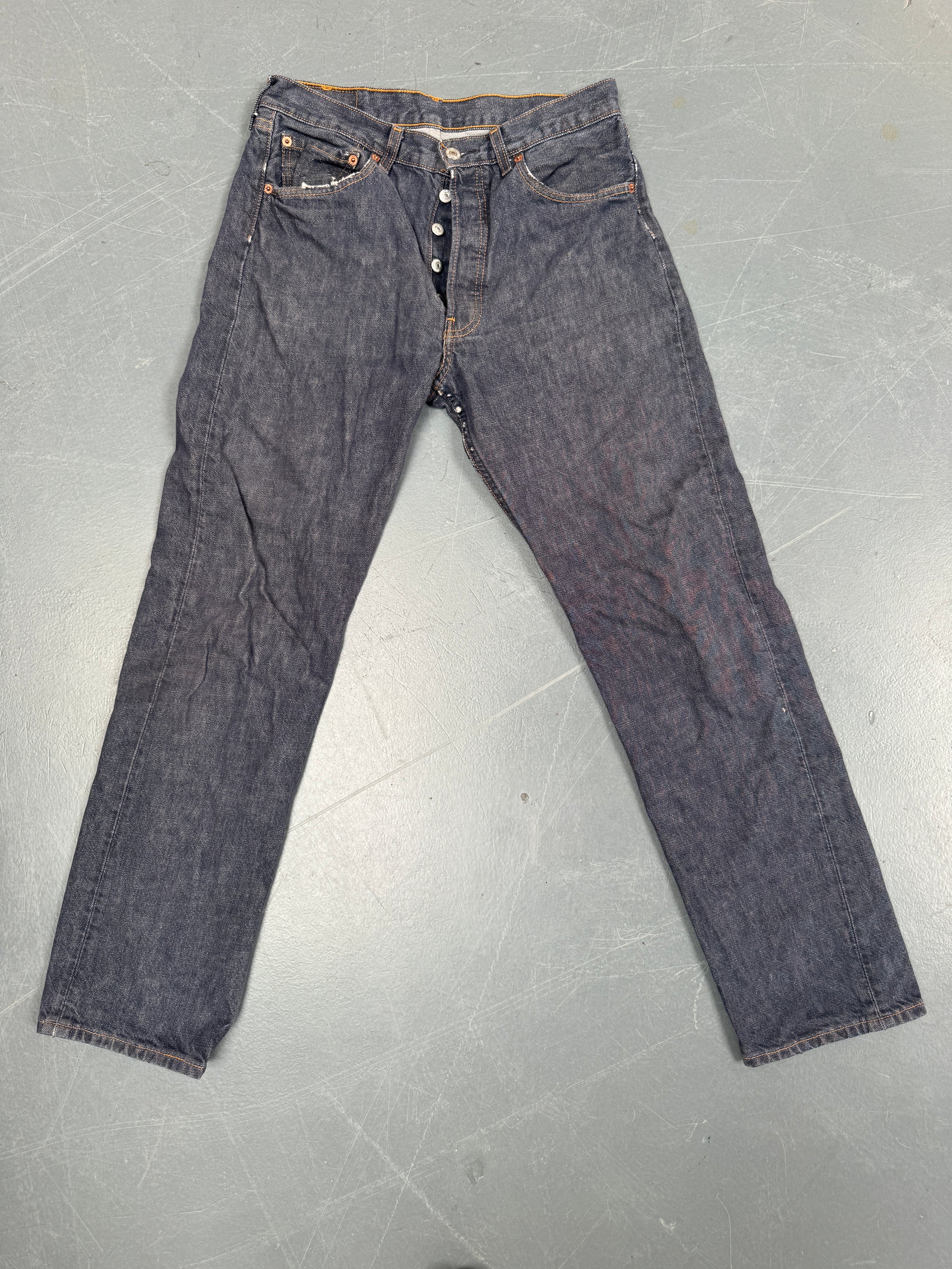 Mens Levis 501 Regular Fit Vintage Jean - W 28 L 30 - Slate Grey SL208