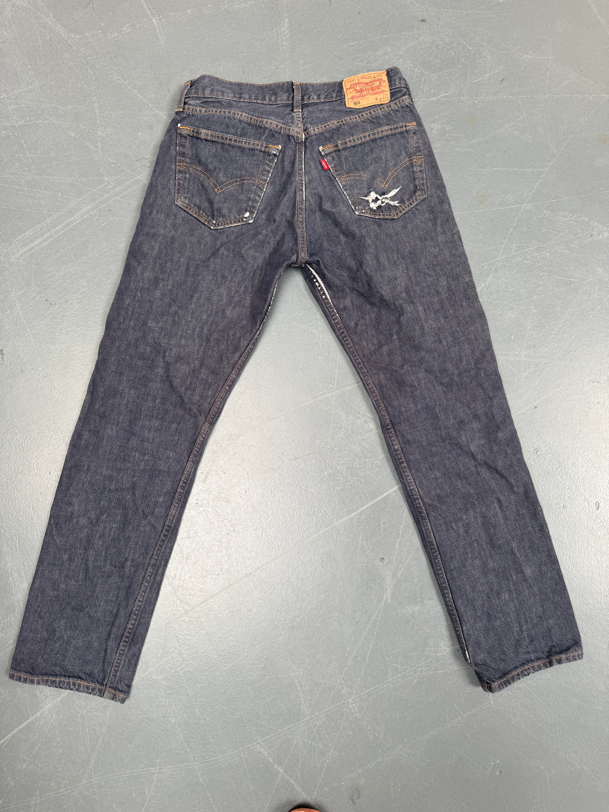 Mens Levis 501 Regular Fit Vintage Jean - W 28 L 30 - Slate Grey SL208