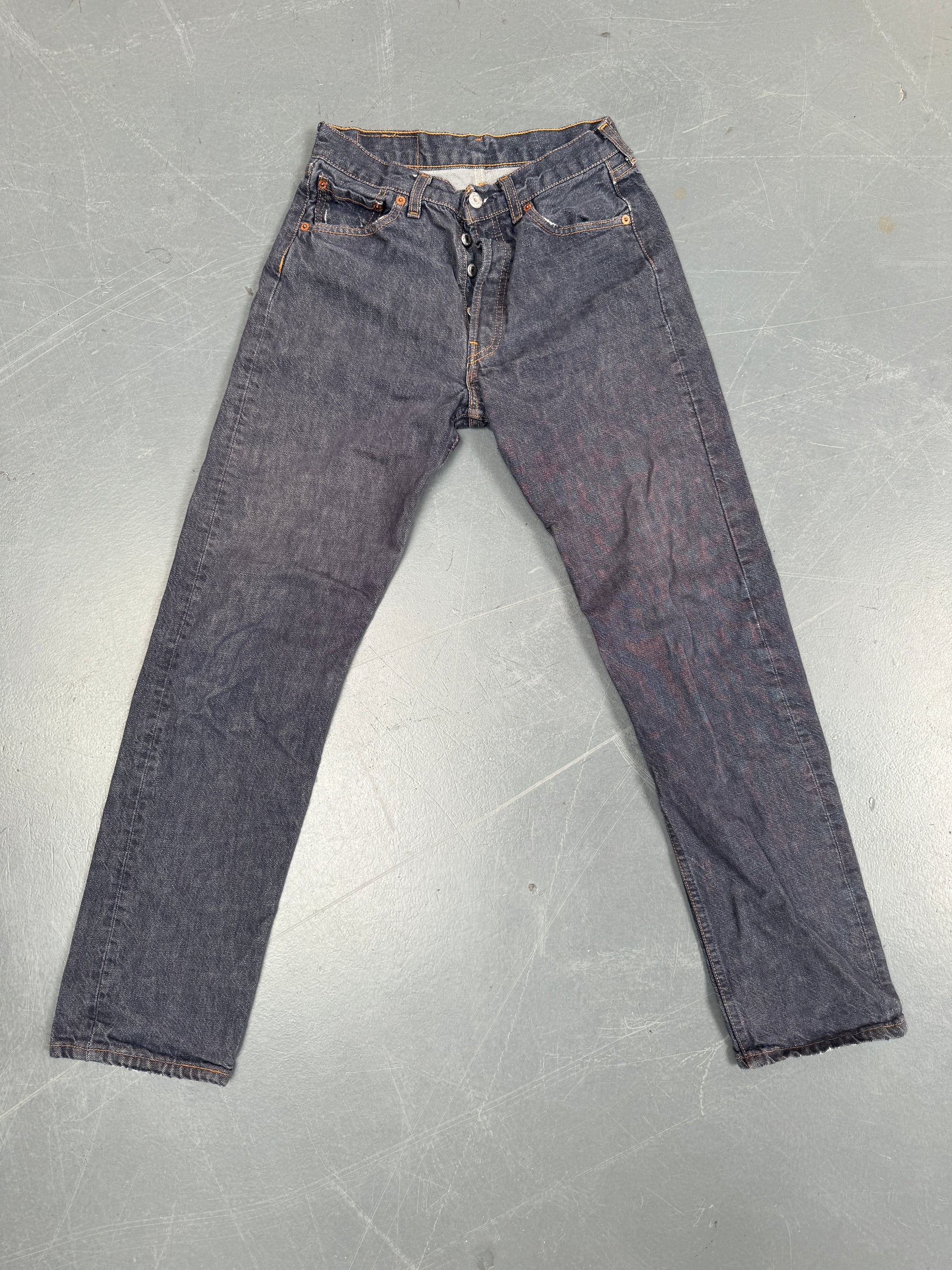 Mens Levis 501 Regular Fit Vintage Jean - W 24 L 29 - Slate Grey SL209