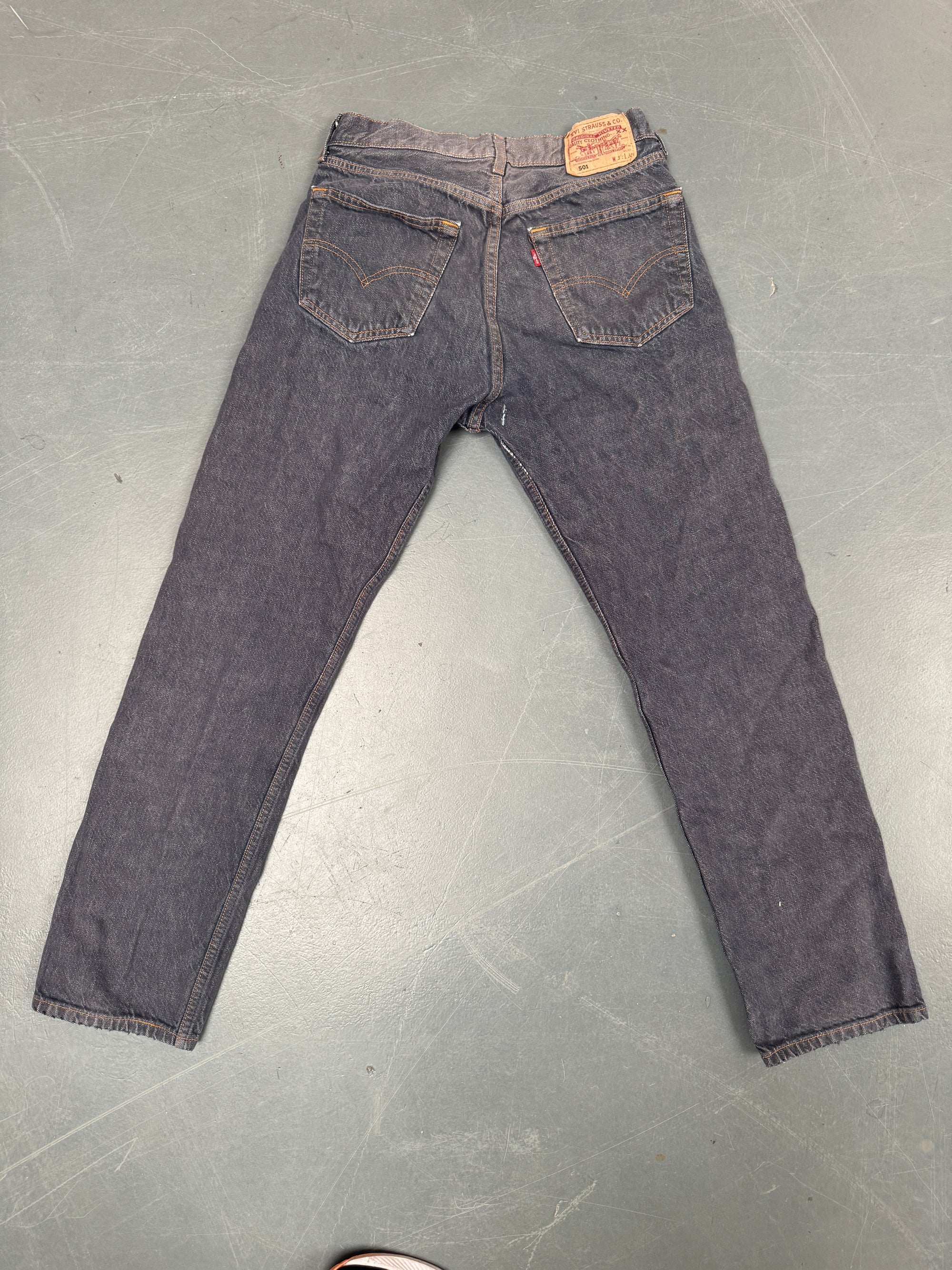 Mens Levis 501 Regular Fit Vintage Jean - W 28 L 29 - Slate Grey