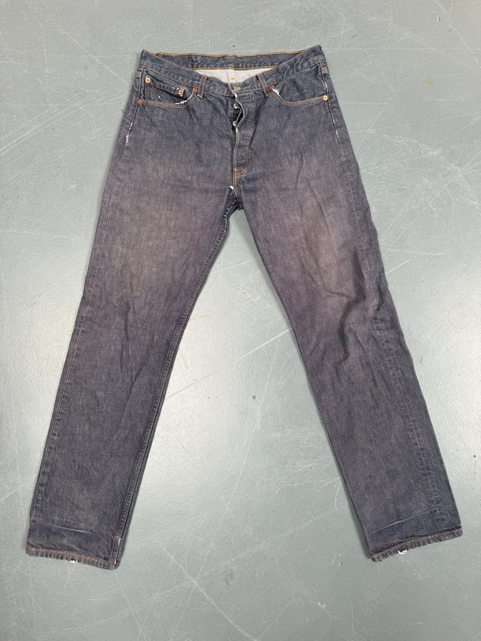 Mens Levis 501 Regular Fit Vintage Jean - W 30 L 33 - Slate Grey SL210