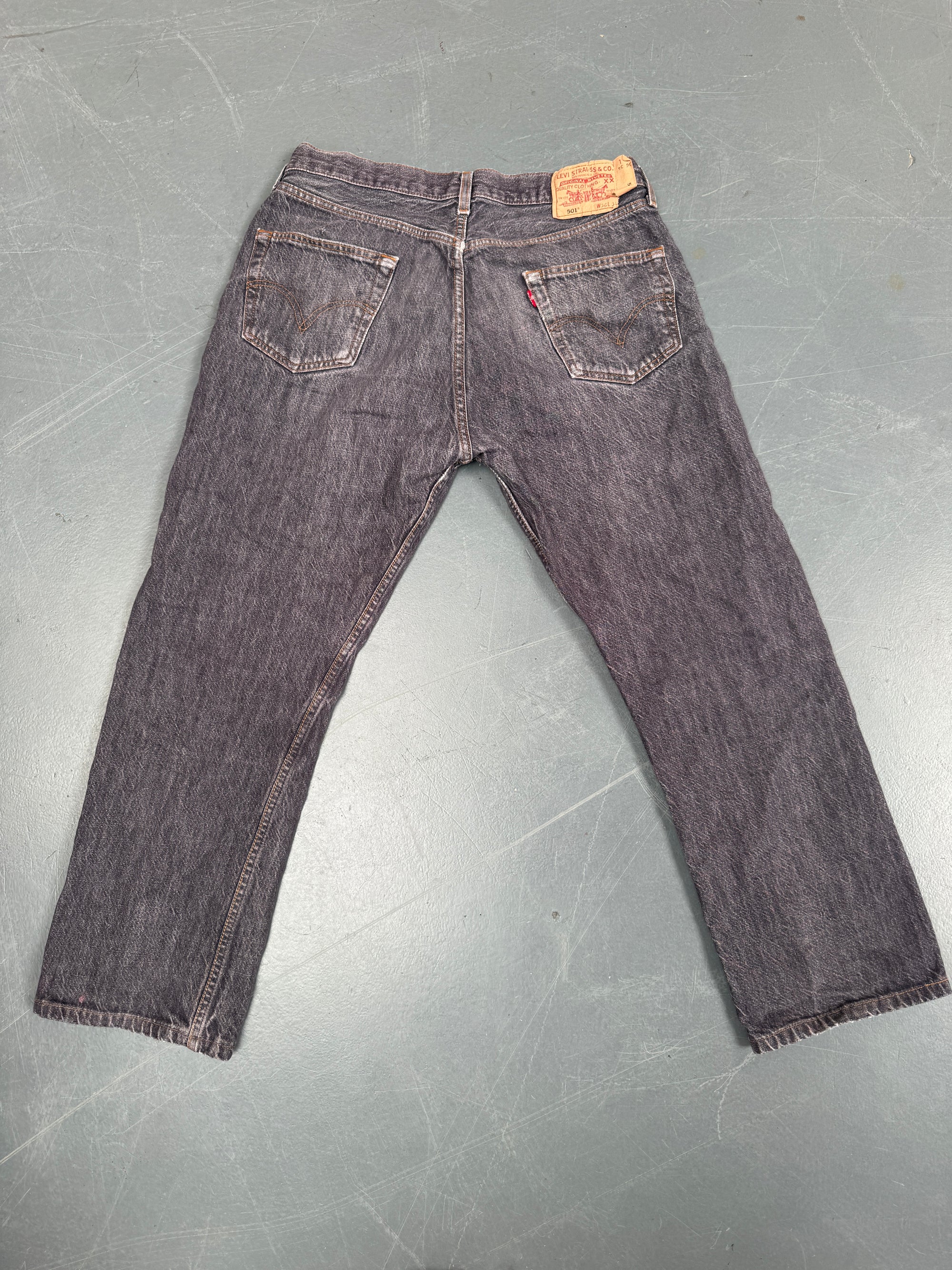 Mens Levis 501 Regular Fit Vintage Jean - W 32 L 28 - Slate Grey SL211