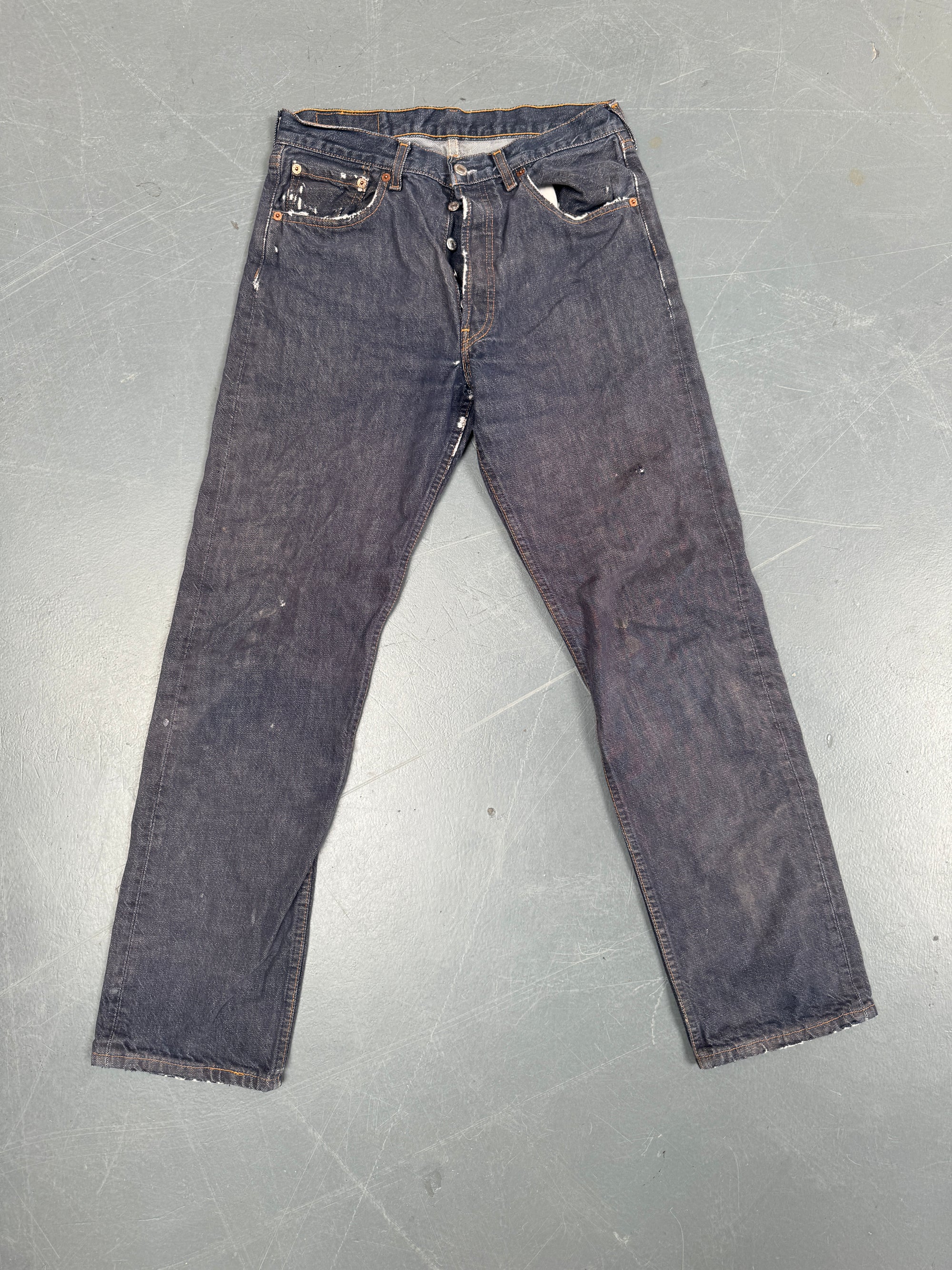 Mens Levis 501 Regular Fit Vintage Jean - W 28 L 30 - Slate Grey SL212