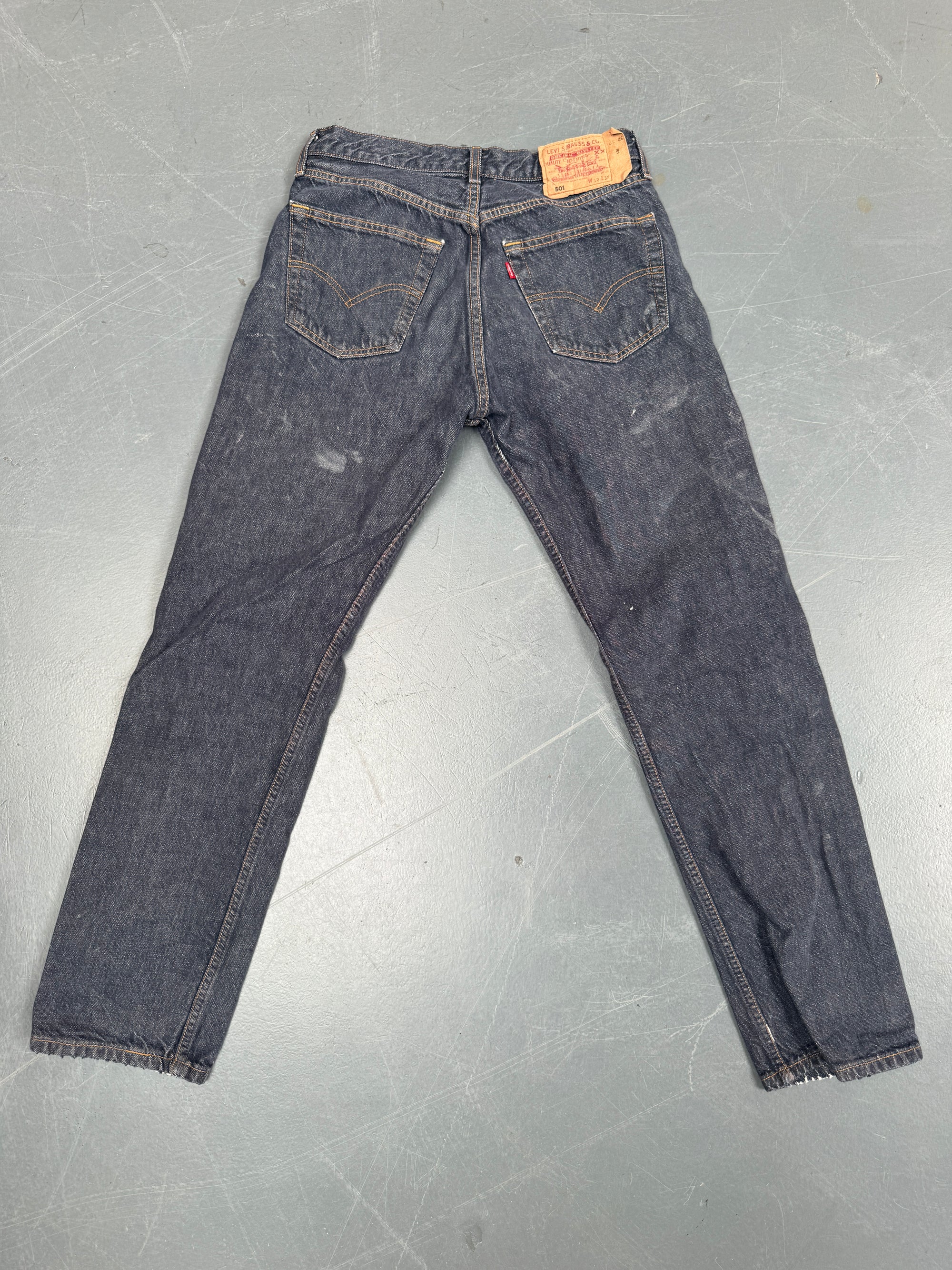Mens Levis 501 Regular Fit Vintage Jean - W 28 L 30 - Slate Grey SL214
