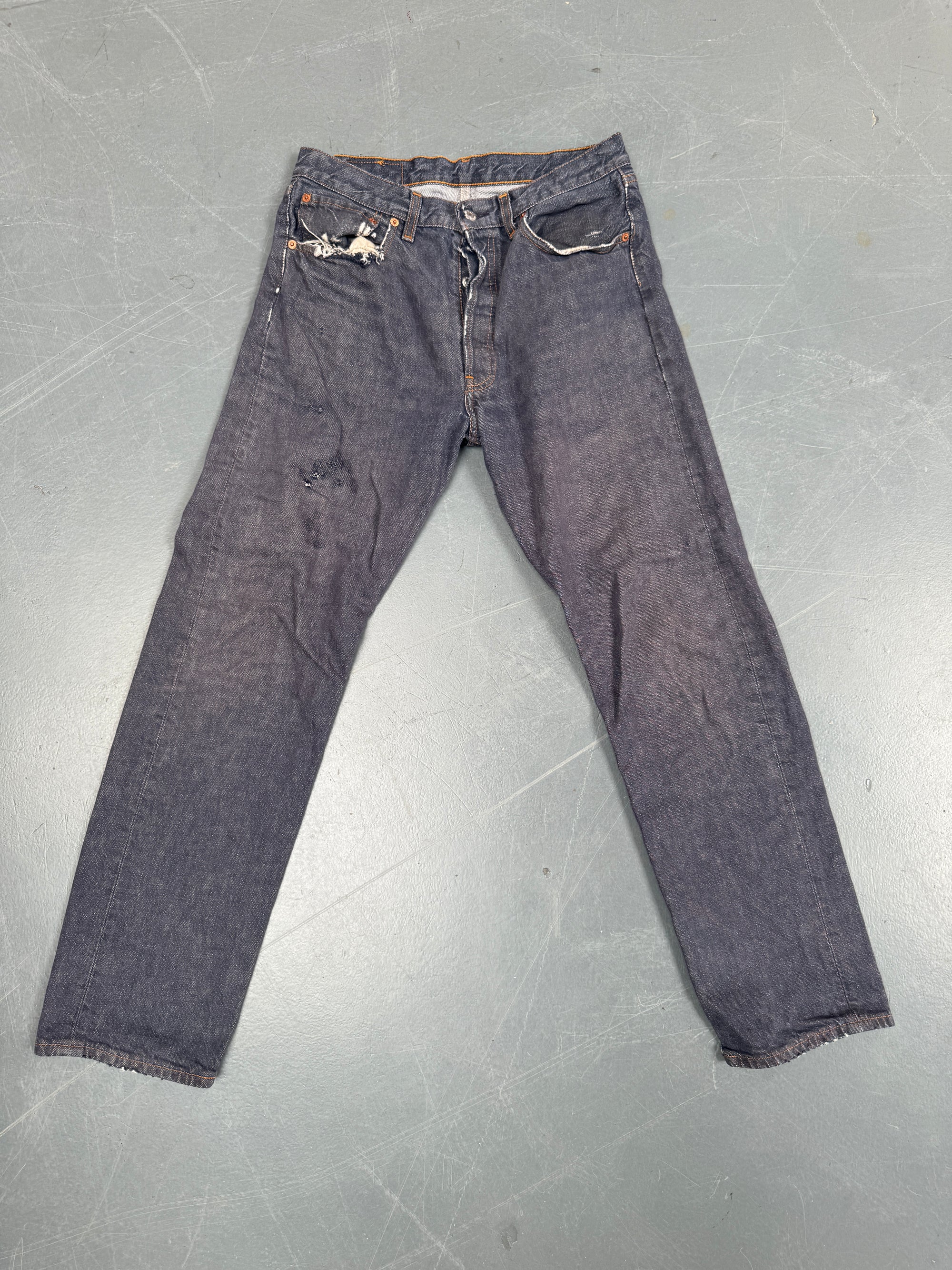 Mens Levis 501 Regular Fit Vintage Jean - W 28 L 30 - Slate Grey SL215
