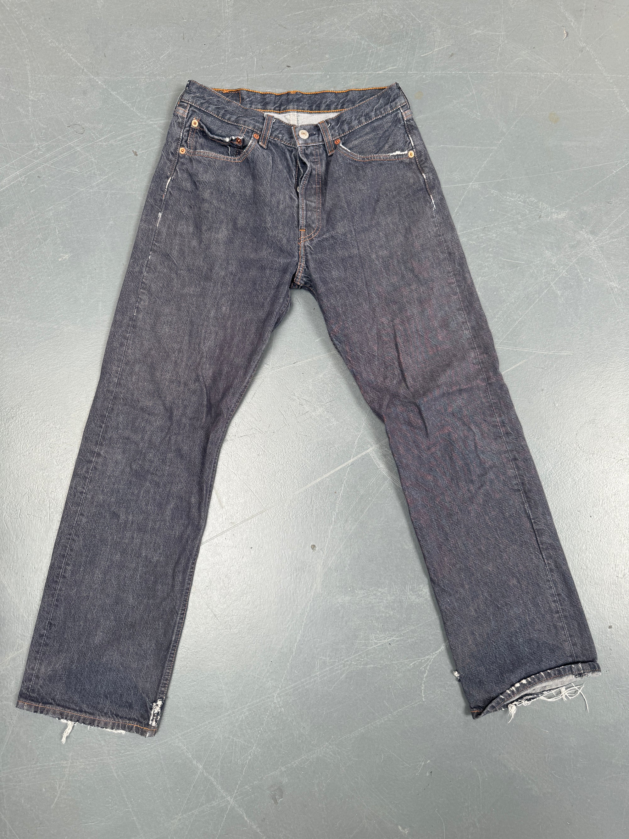 Mens Levis 501 Regular Fit Vintage Jean - W 26 L 30 - Slate Grey SL216