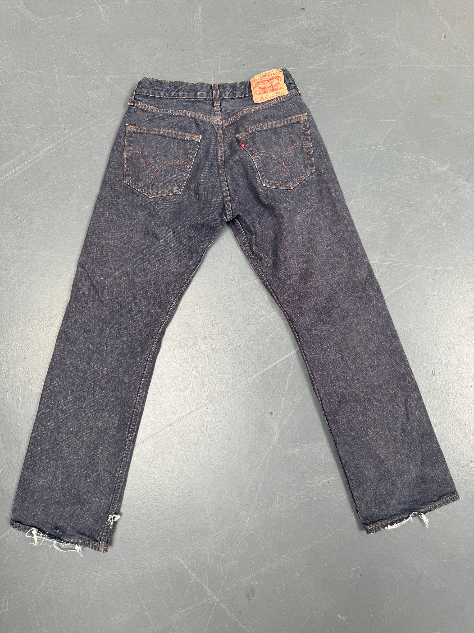 Mens Levis 501 Regular Fit Vintage Jean - W 26 L 30 - Slate Grey SL216