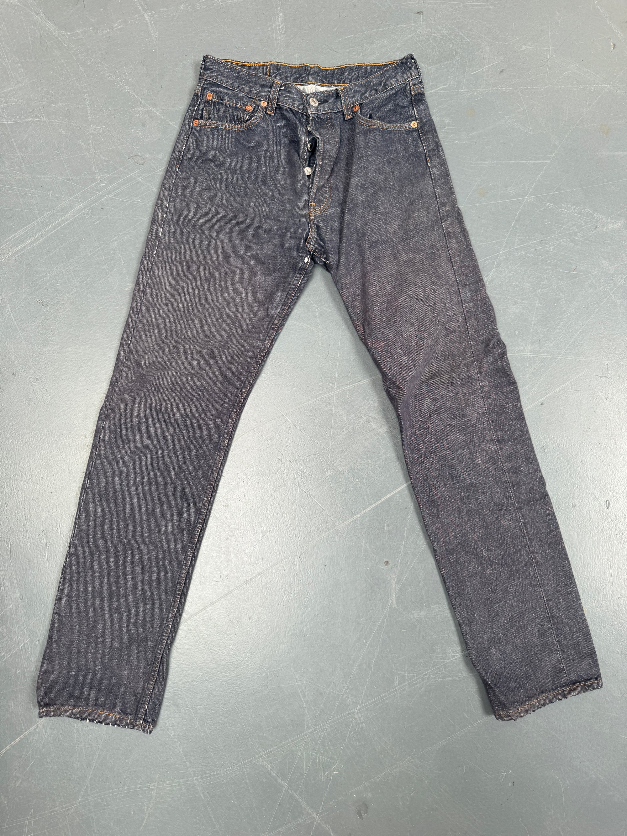 Mens Levis 501 Regular Fit Vintage Jean - W 27 L 32 - Slate Grey SL217