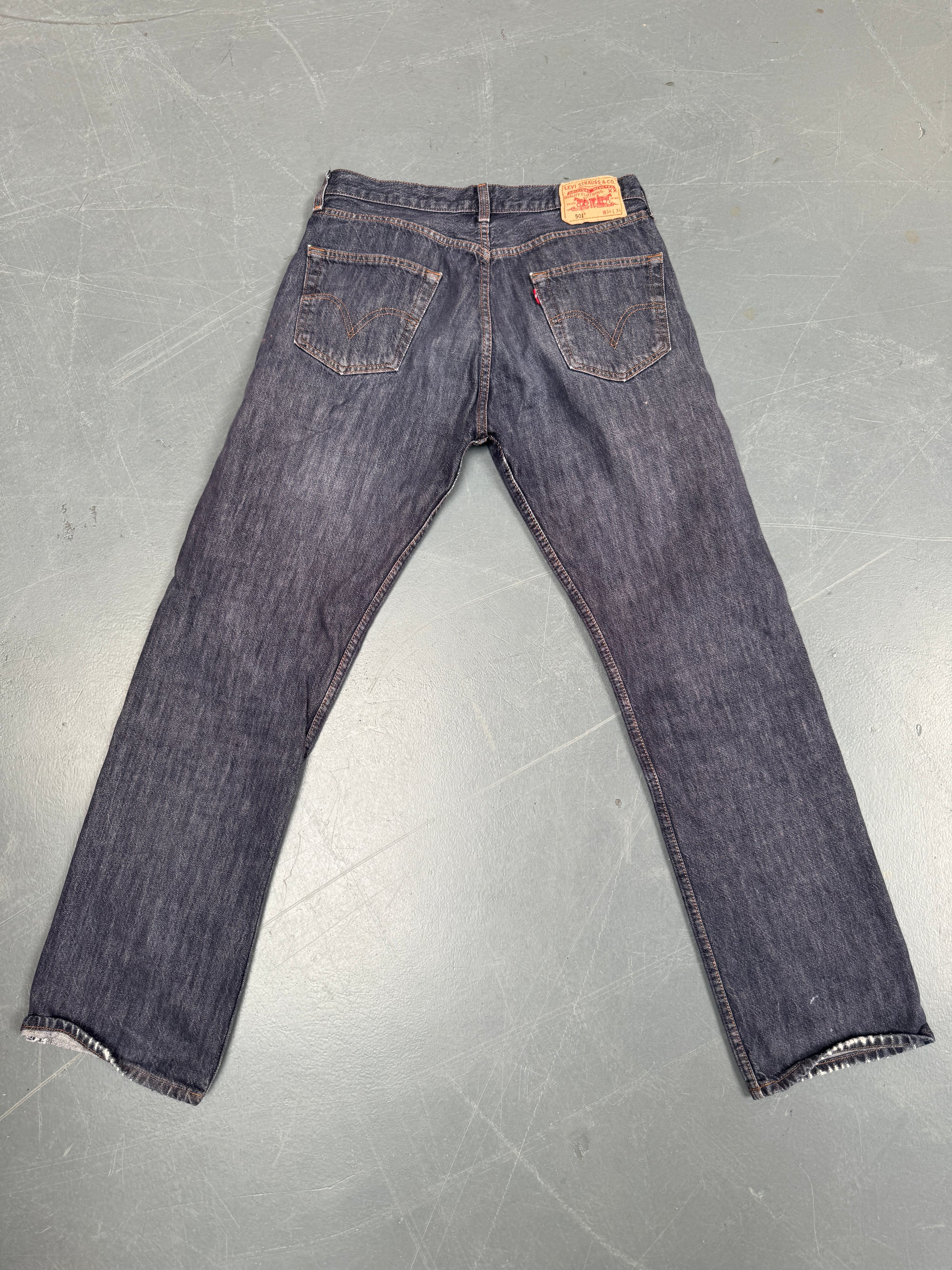 Mens Levis 501 Regular Fit Vintage Jean - W 31 L 32 - Slate Grey SL218