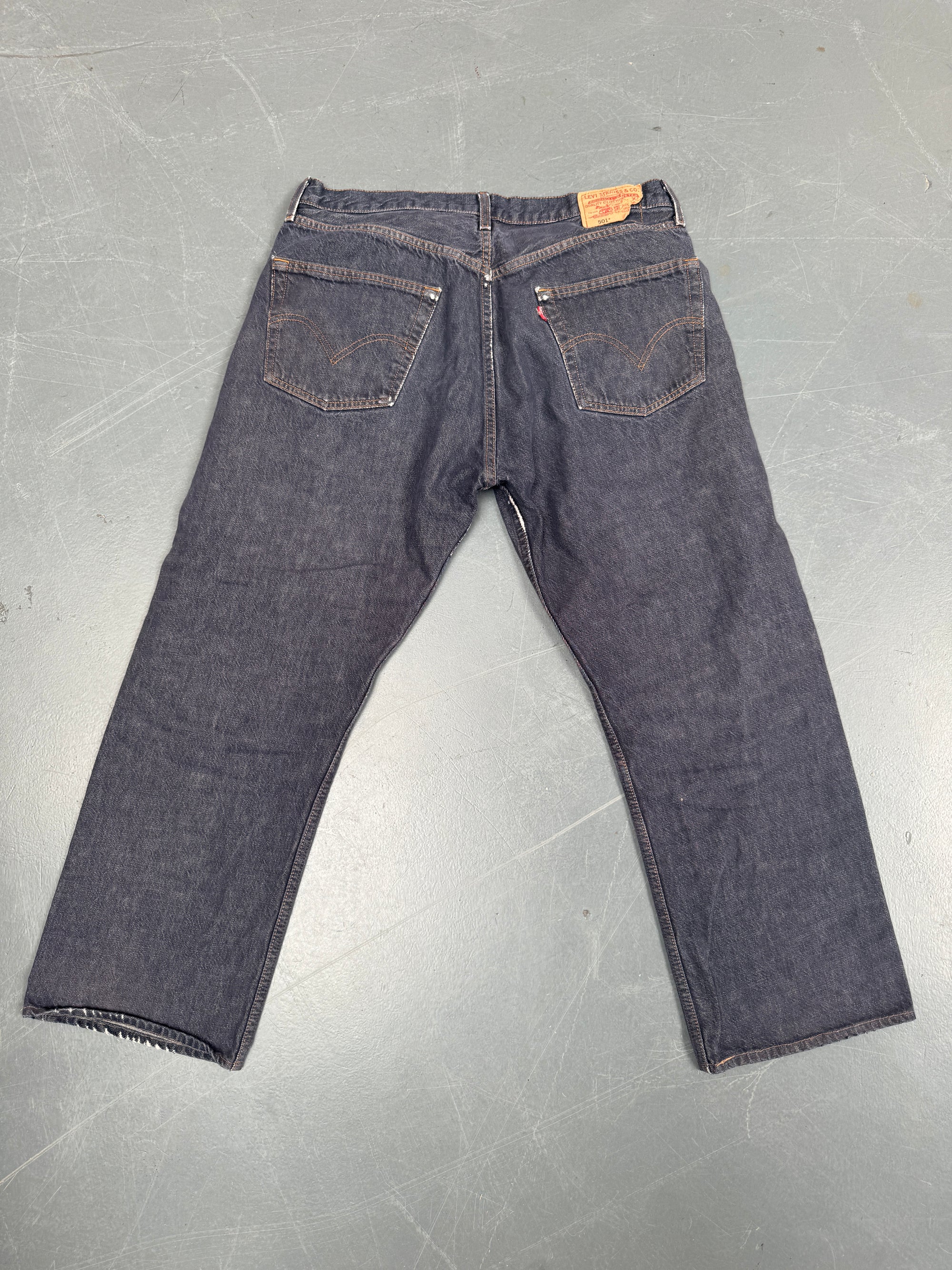 Mens Levis 501 Regular Fit Vintage Jean - W 34 L 27 - Slate Grey SL219