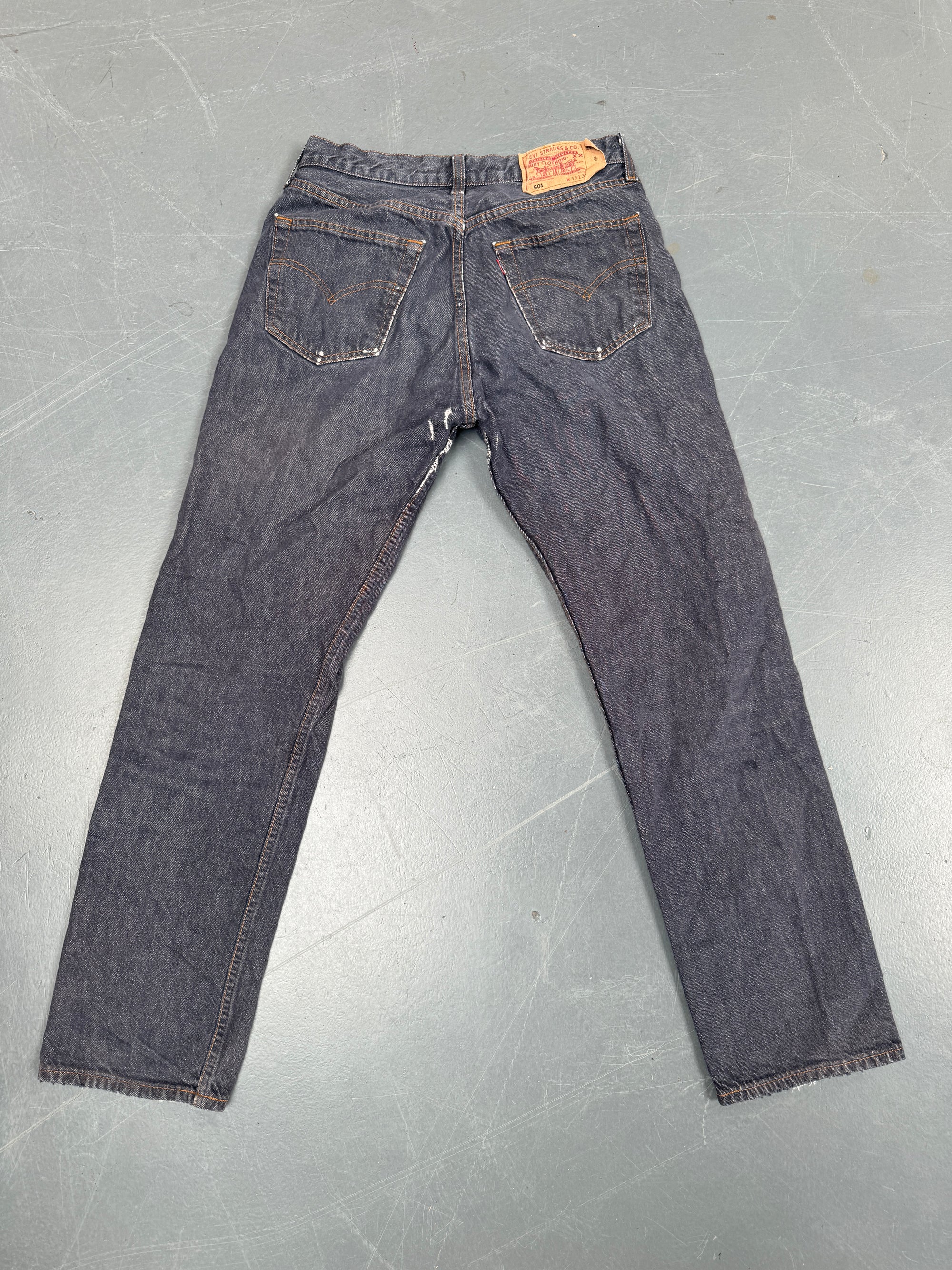Mens Levis 501 Regular Fit Vintage Jean - W 28 L 30 - Slate Grey SL222
