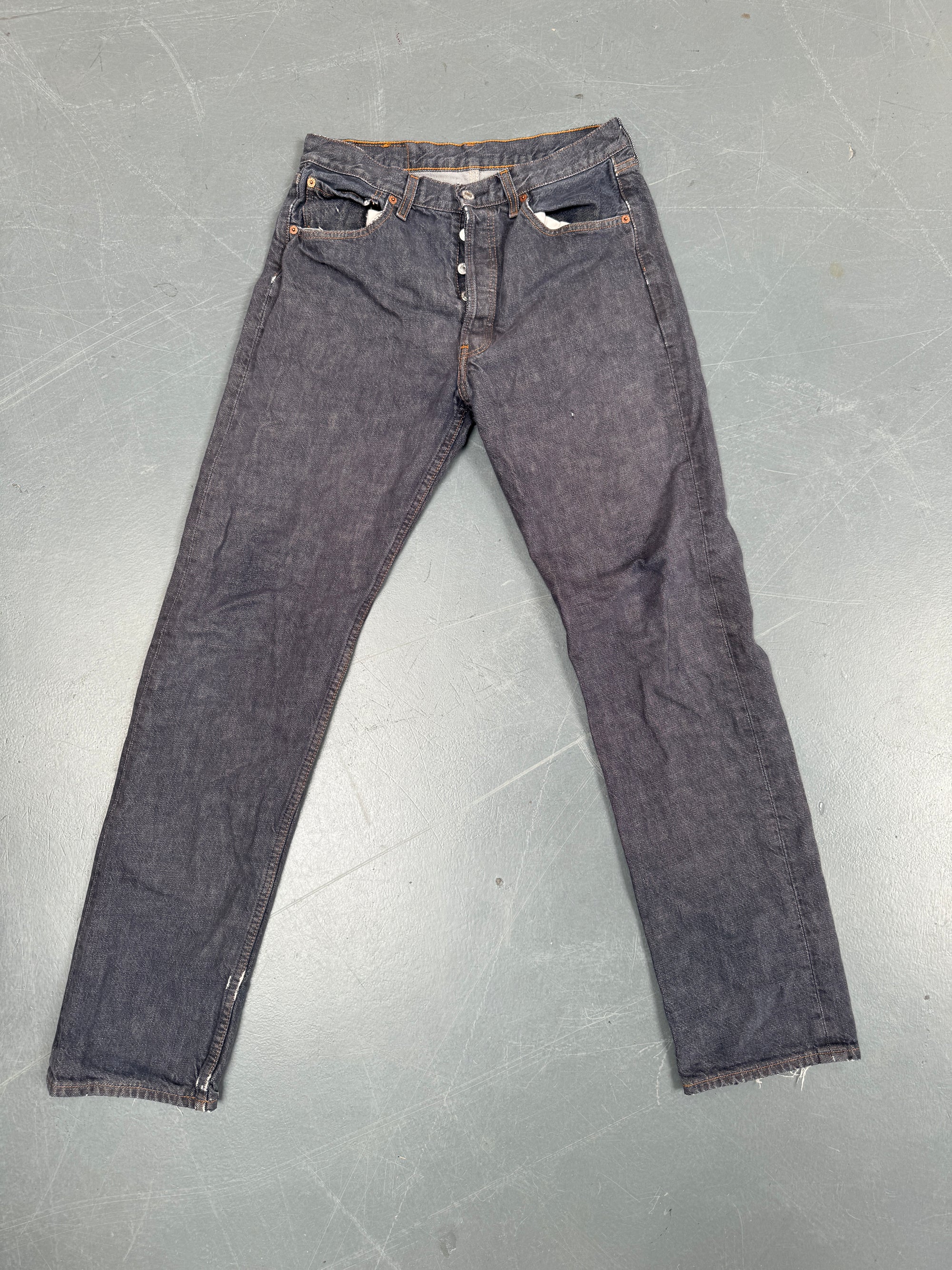 Mens Levis 501 Regular Fit Vintage Jean - W 28 L 32 - Slate Grey SL224