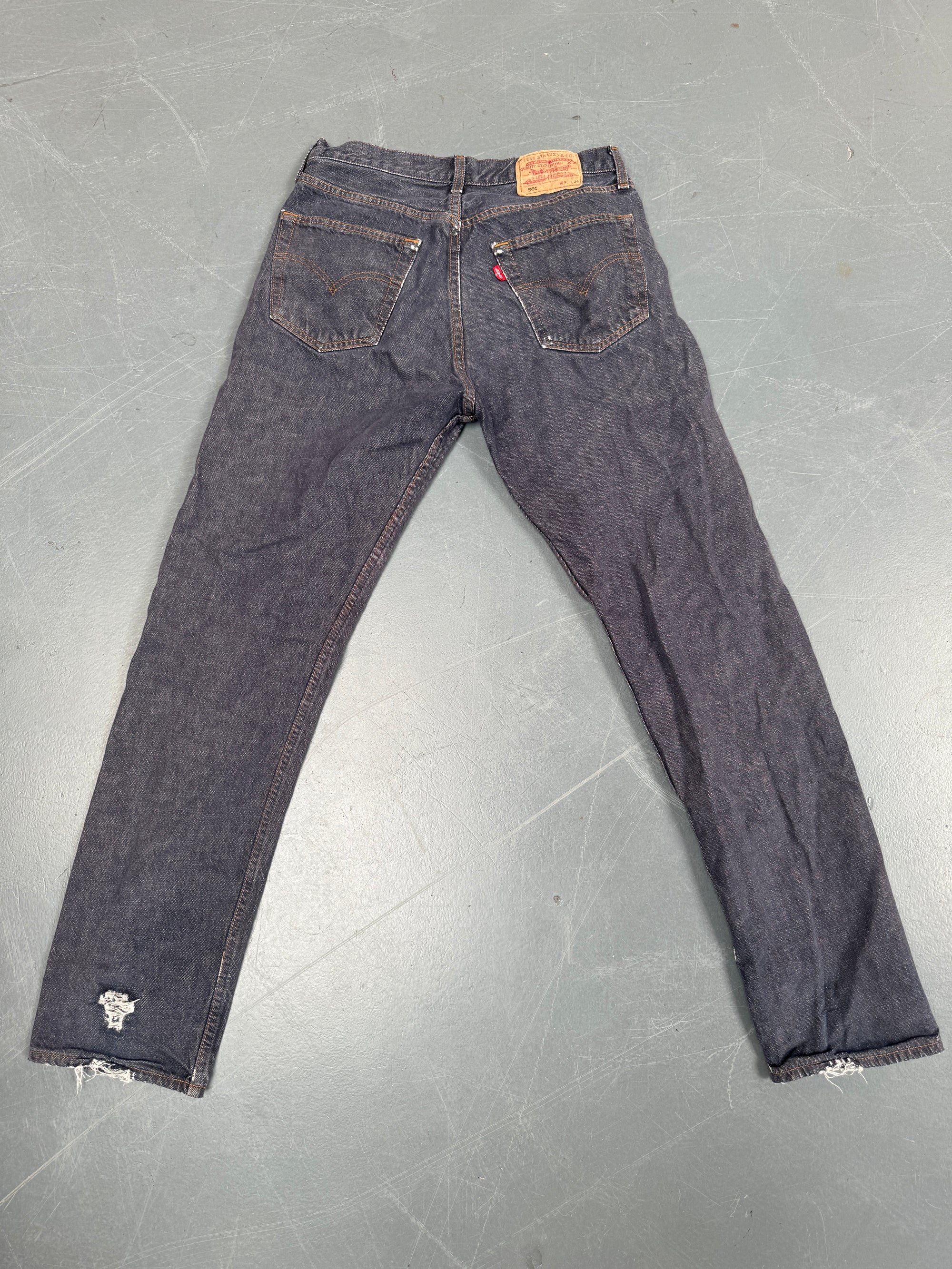 Mens Levis 501 Regular Fit Vintage Jean - W 28 L 32 - Slate Grey SL224