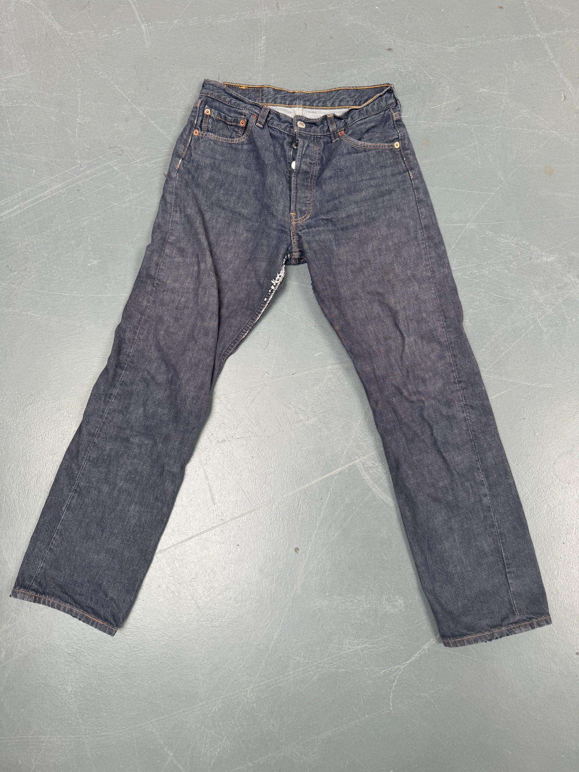 Mens Levis 501 Regular Fit Vintage Jean - W 26 L 28 - Slate Grey SL226