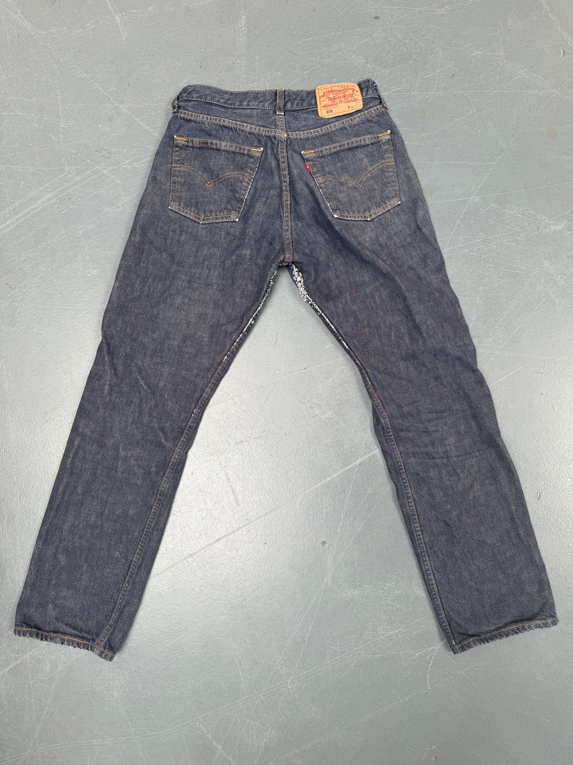 Mens Levis 501 Regular Fit Vintage Jean - W 26 L 28 - Slate Grey SL226