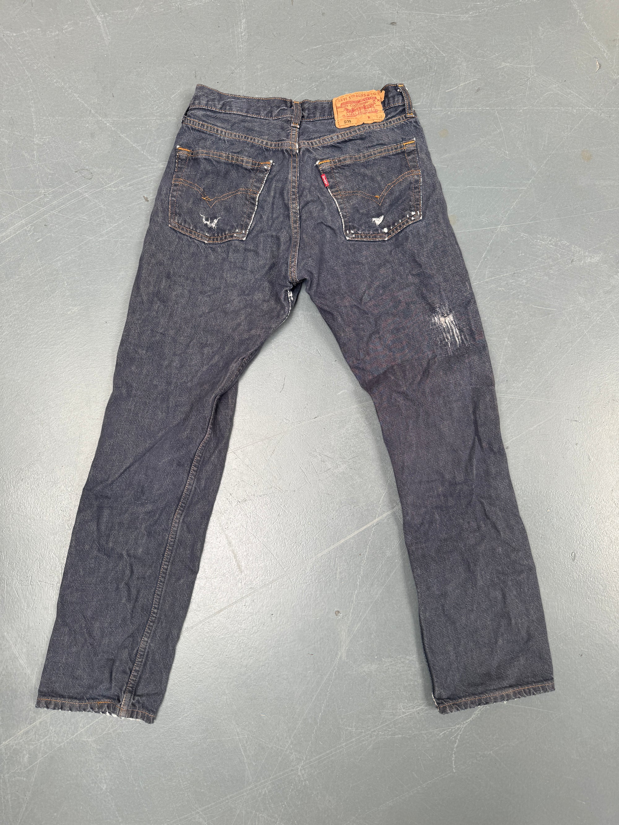 Mens Levis 501 Regular Fit Vintage Jean - W 26 L 27 - Slate Grey SL228