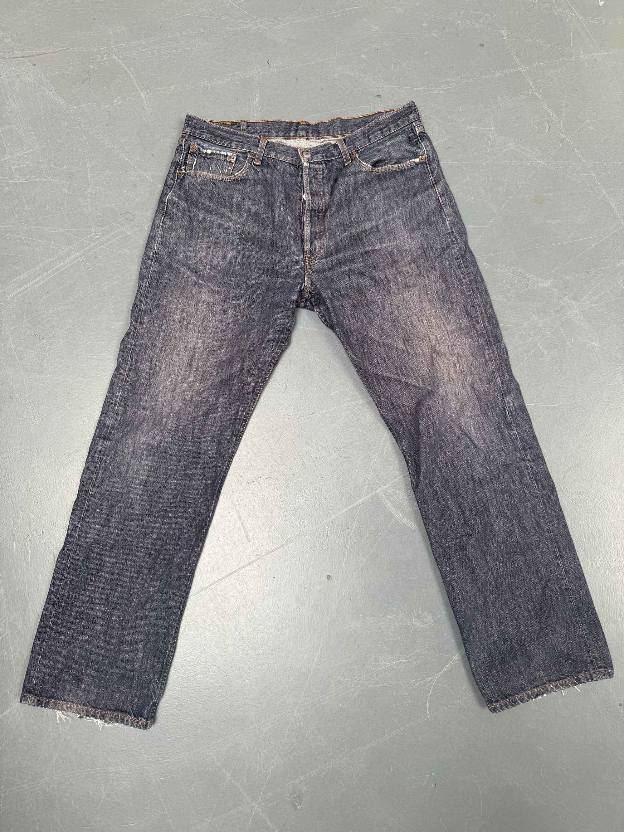 Mens Levis 501 Regular Fit Vintage Jean - W 36 L 32 - Slate Grey SL229
