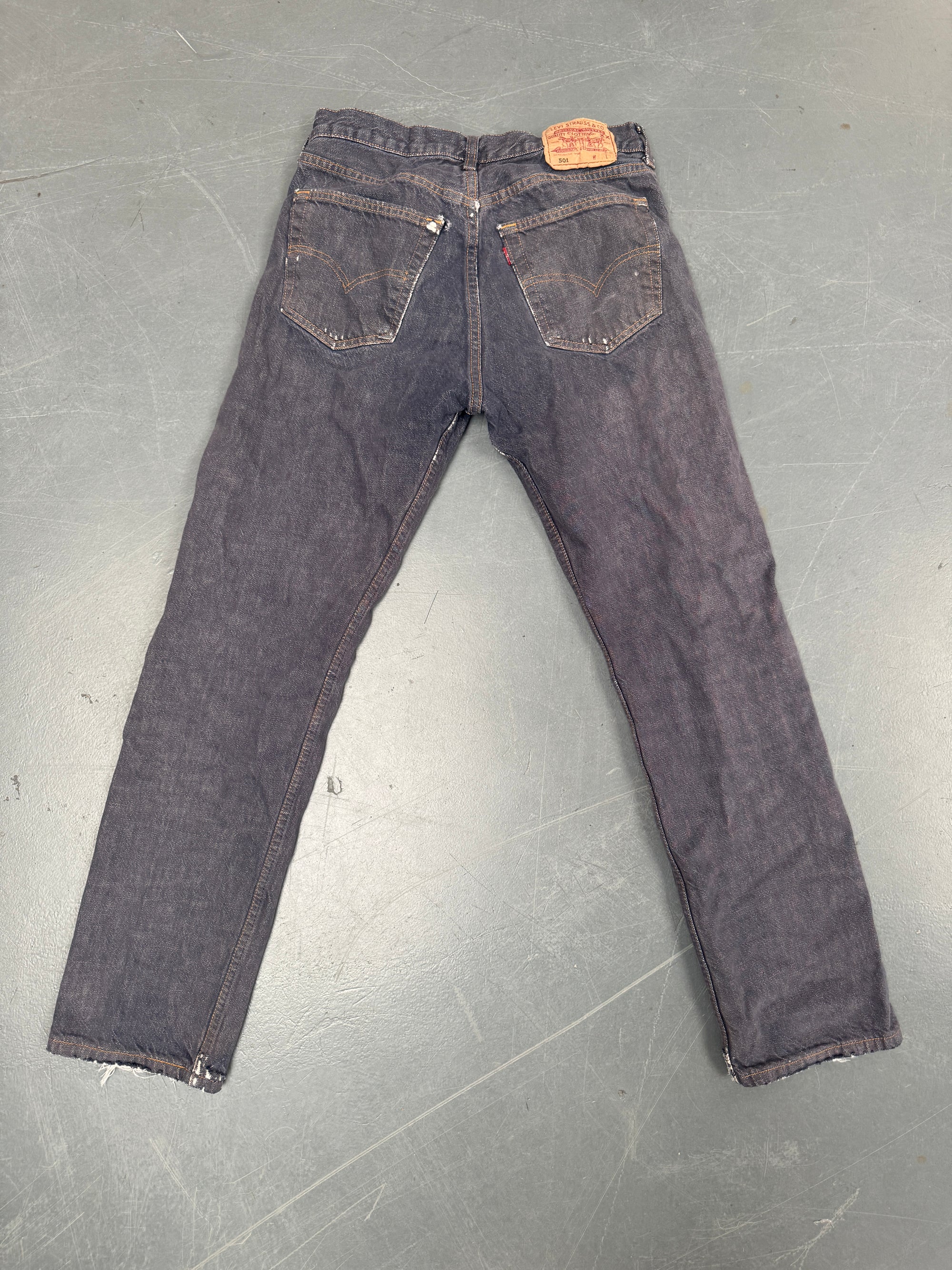 Mens Levis 501 Regular Fit Vintage Jean - W 28 L 30 - Slate Grey