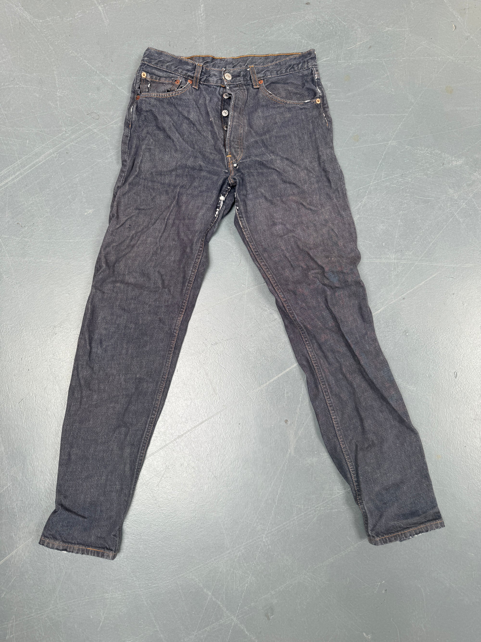Mens Levis 501 Regular Fit Vintage Jean - W 28 L 32 - Slate Grey SL232