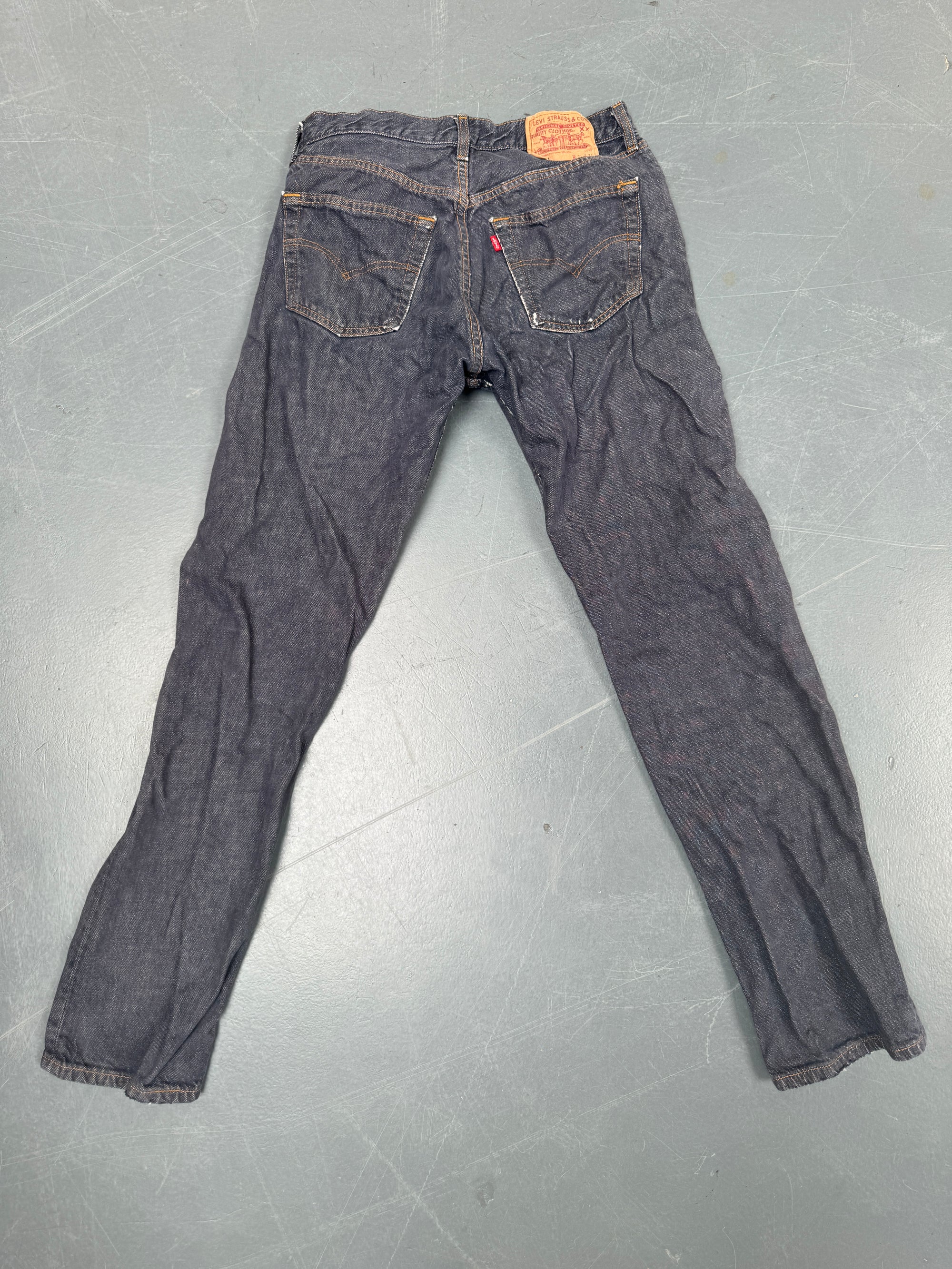 Mens Levis 501 Regular Fit Vintage Jean - W 28 L 32 - Slate Grey SL232