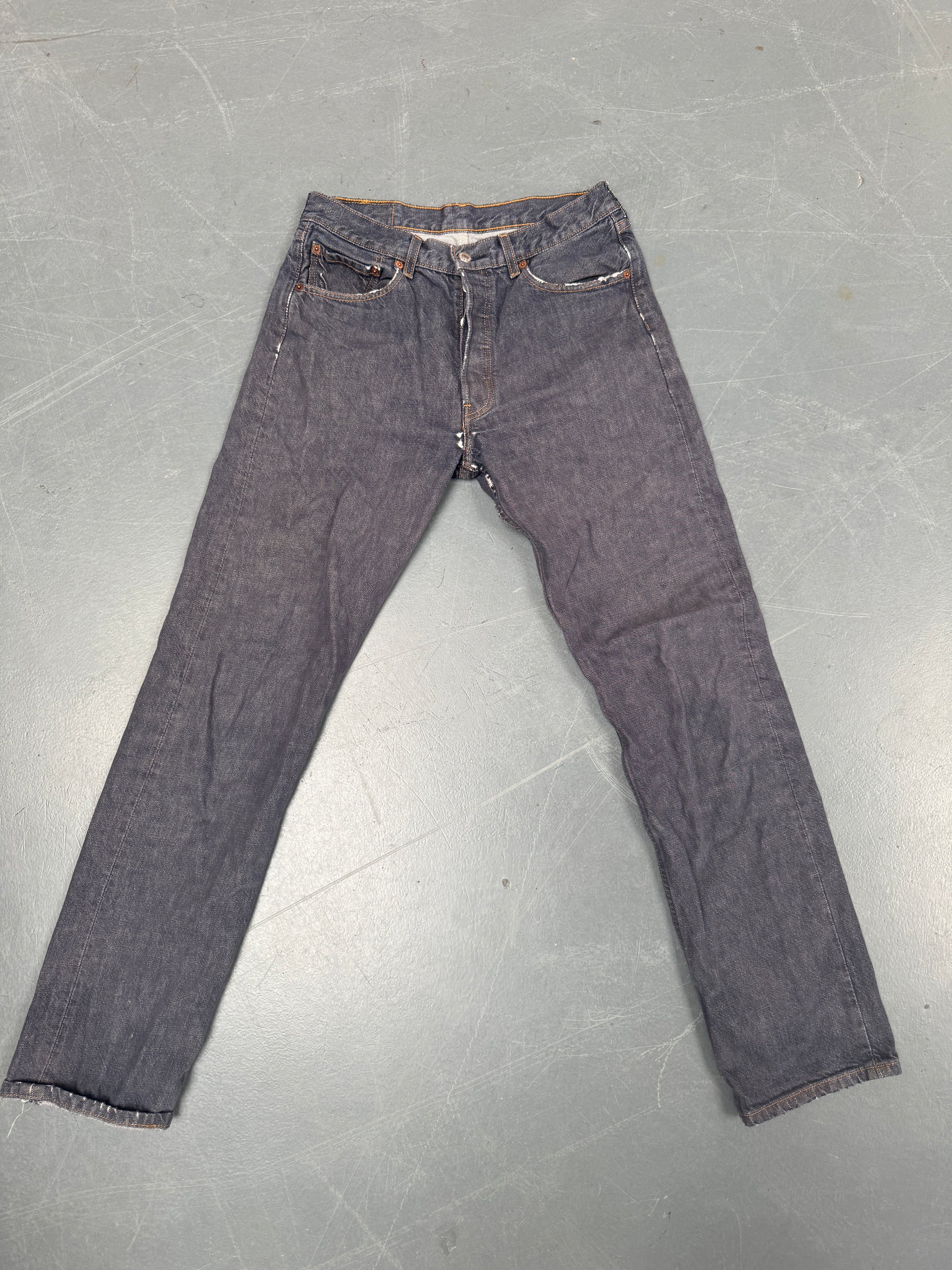 Mens Levis 501 Regular Fit Vintage Jean - W 28 L 33 - Slate Grey SL233
