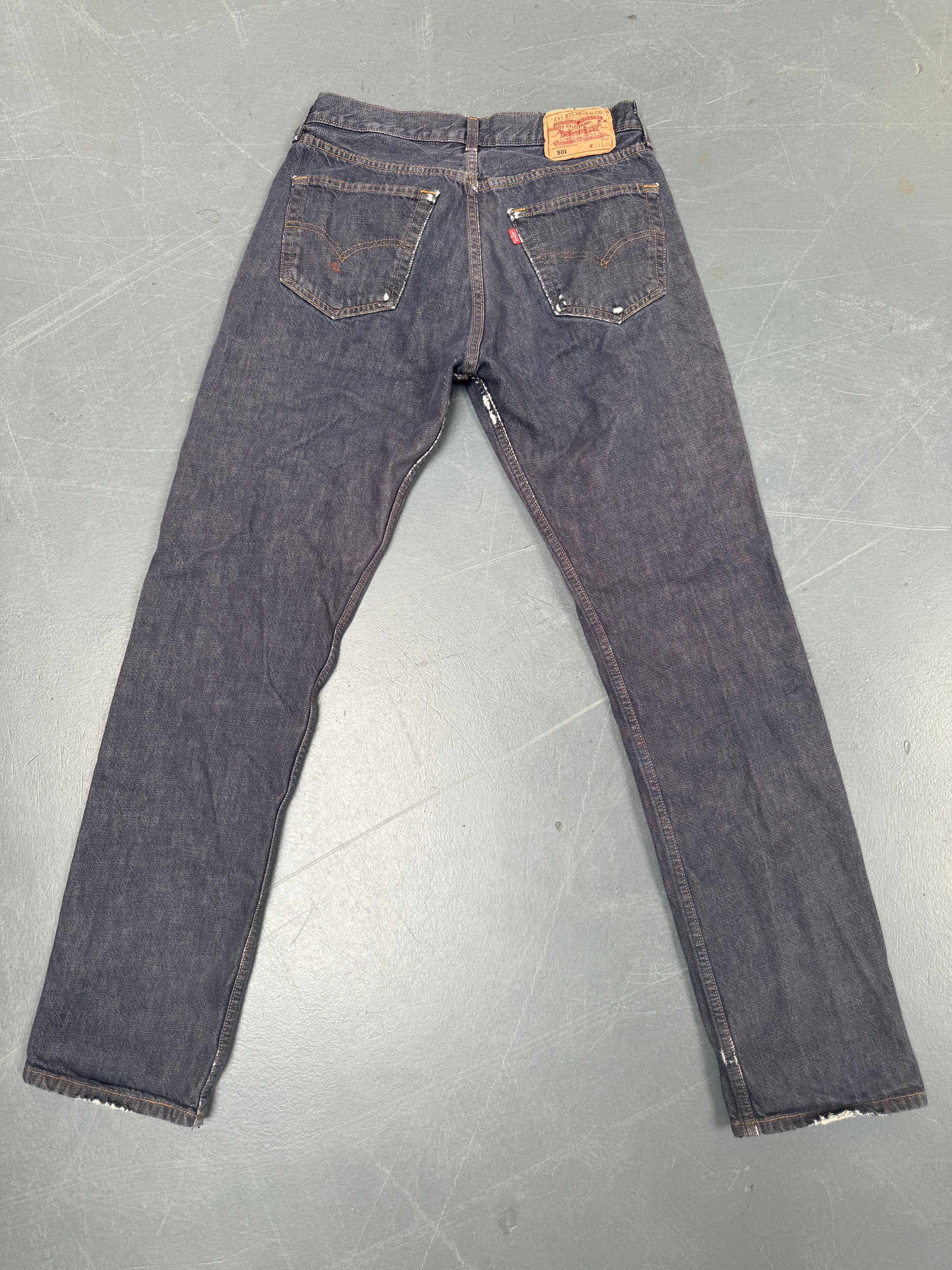Mens Levis 501 Regular Fit Vintage Jean - W 28 L 33 - Slate Grey SL233