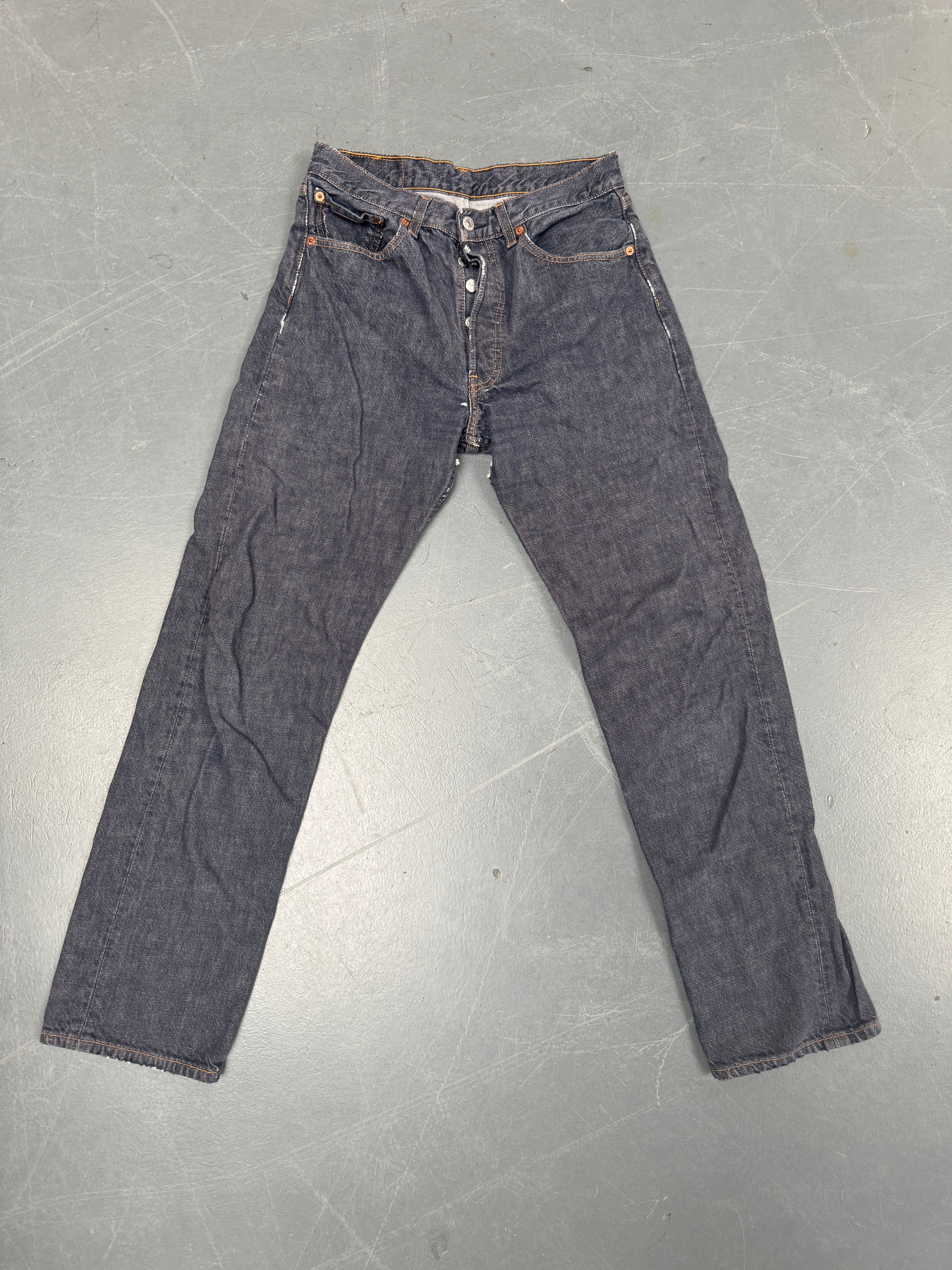 Mens Levis 501 Regular Fit Vintage Jean - W 28 L 29 - Slate Grey SL235