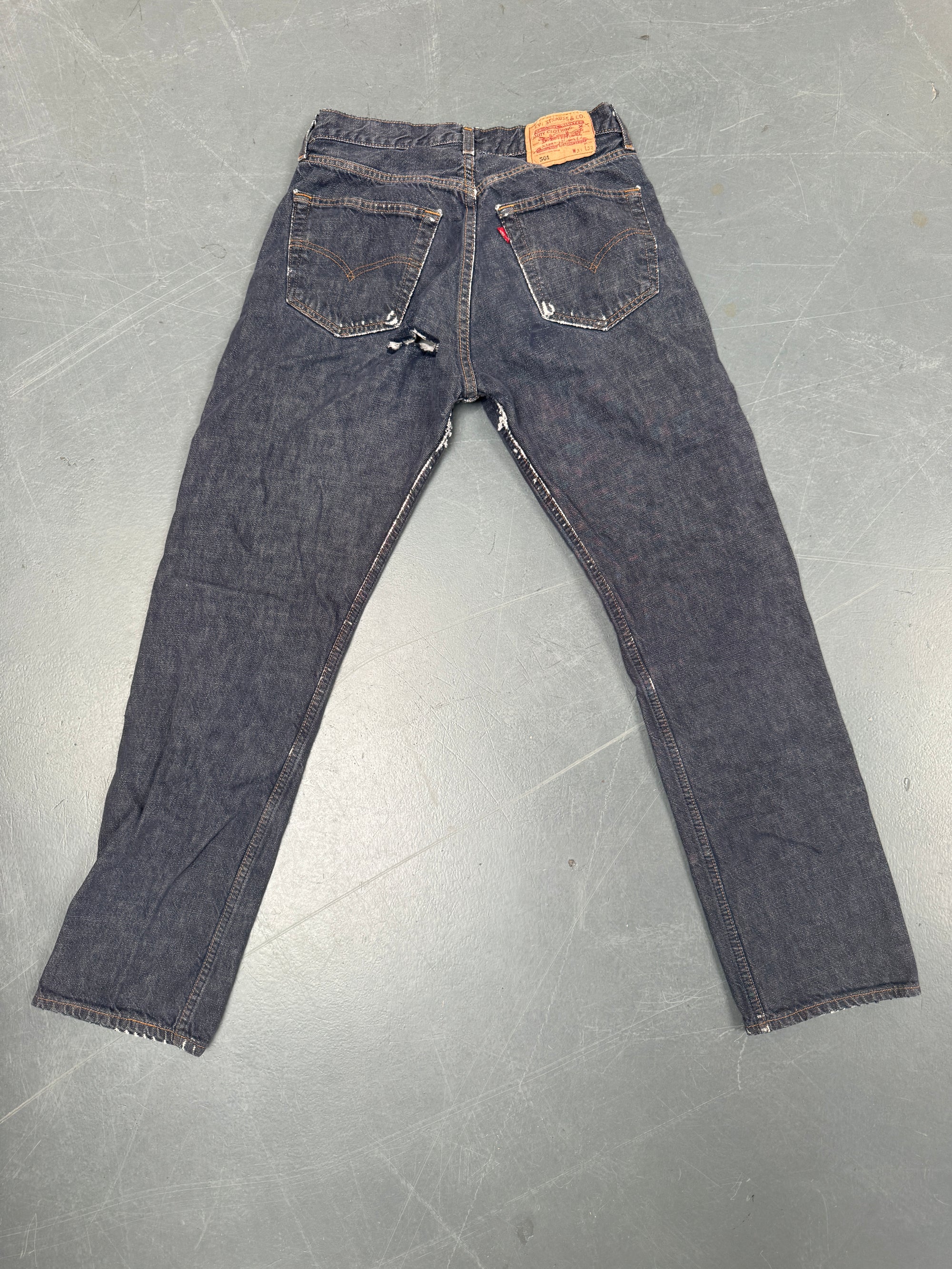 Mens Levis 501 Regular Fit Vintage Jean - W 28 L 29 - Slate Grey SL235