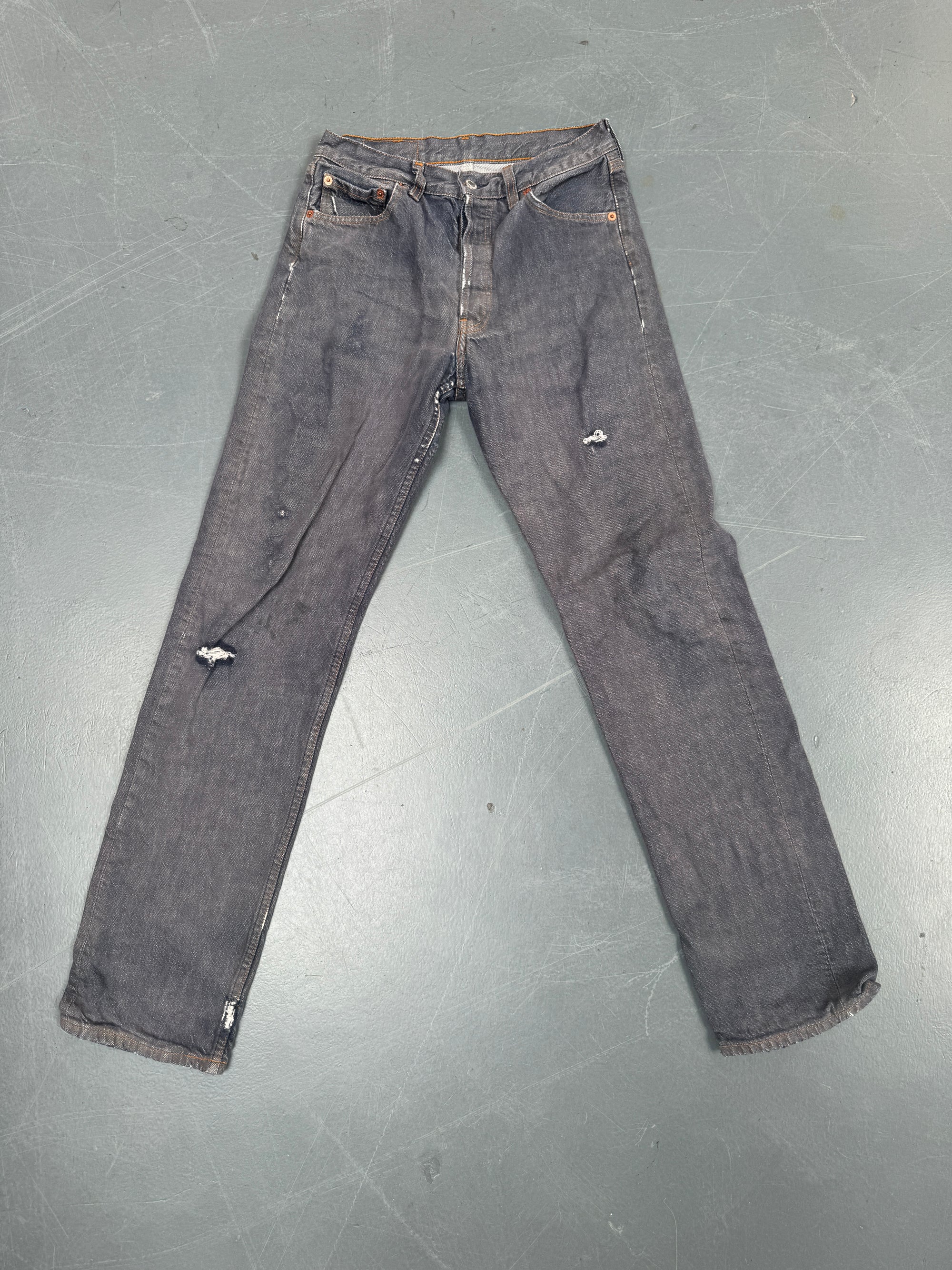 Mens Levis 501 Regular Fit Vintage Jean - W 26 L 32 - Slate Grey SL237