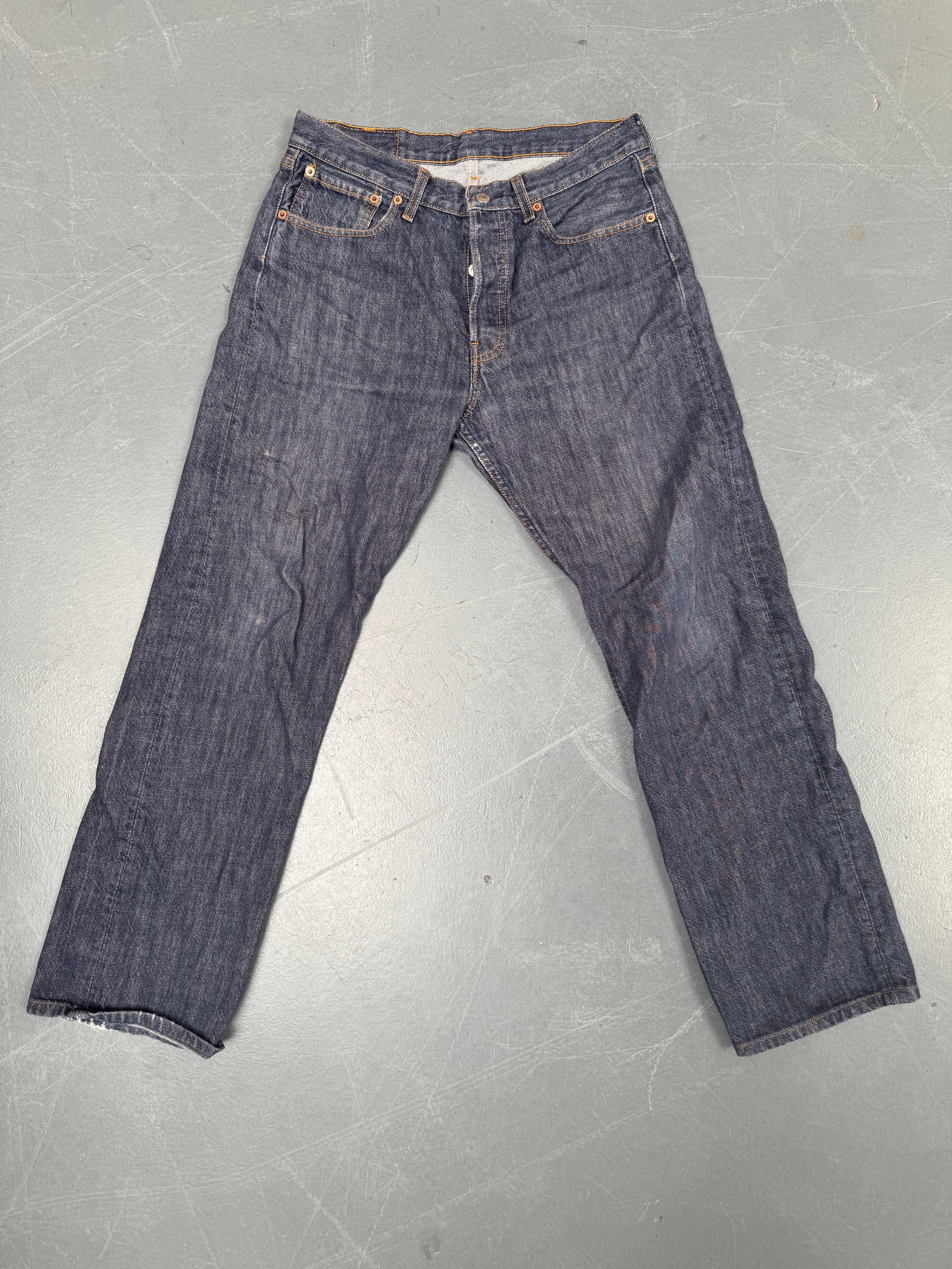 Mens Levis 501 Regular Fit Vintage Jean - W 30 L 29 - Slate Grey SL238