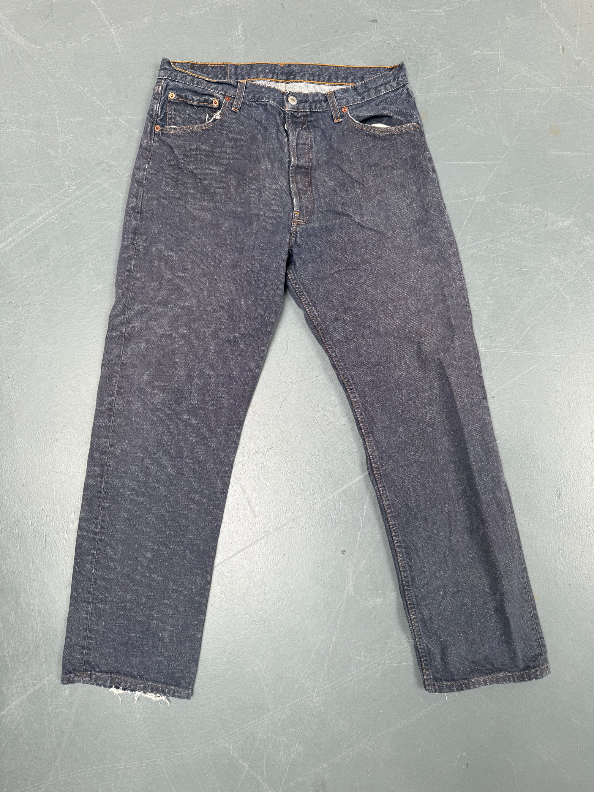 Mens Levis 501 Regular Fit Vintage Jean - W 32 L 30 - Slate Grey SL239