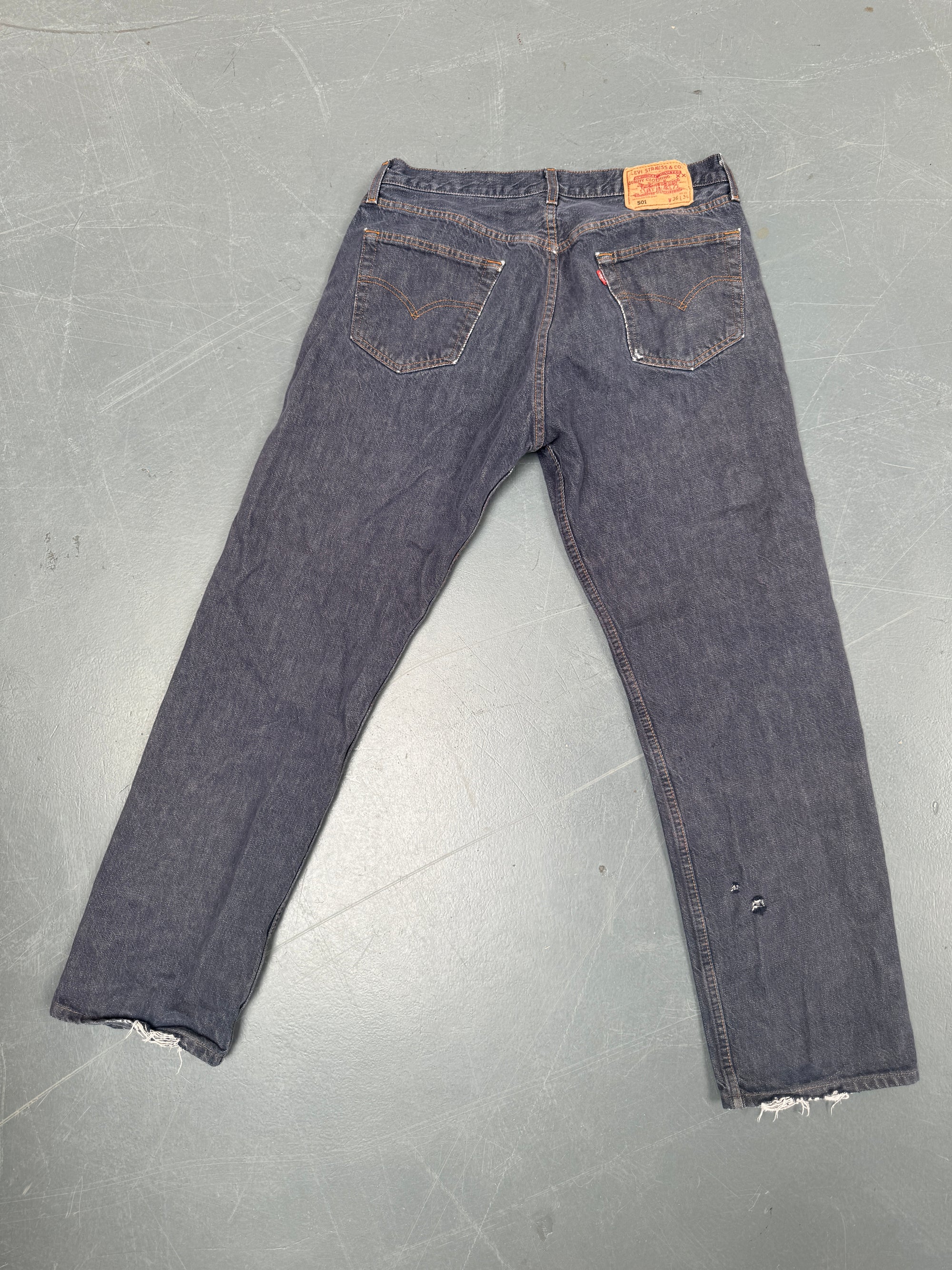 Mens Levis 501 Regular Fit Vintage Jean - W 32 L 30 - Slate Grey SL239
