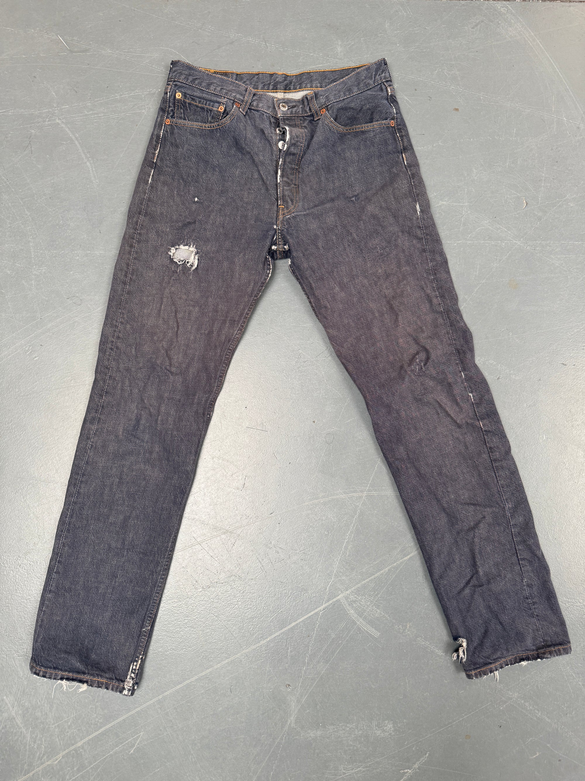 Mens Levis 501 Regular Fit Vintage Jean - W 30 L 32 - Slate Grey